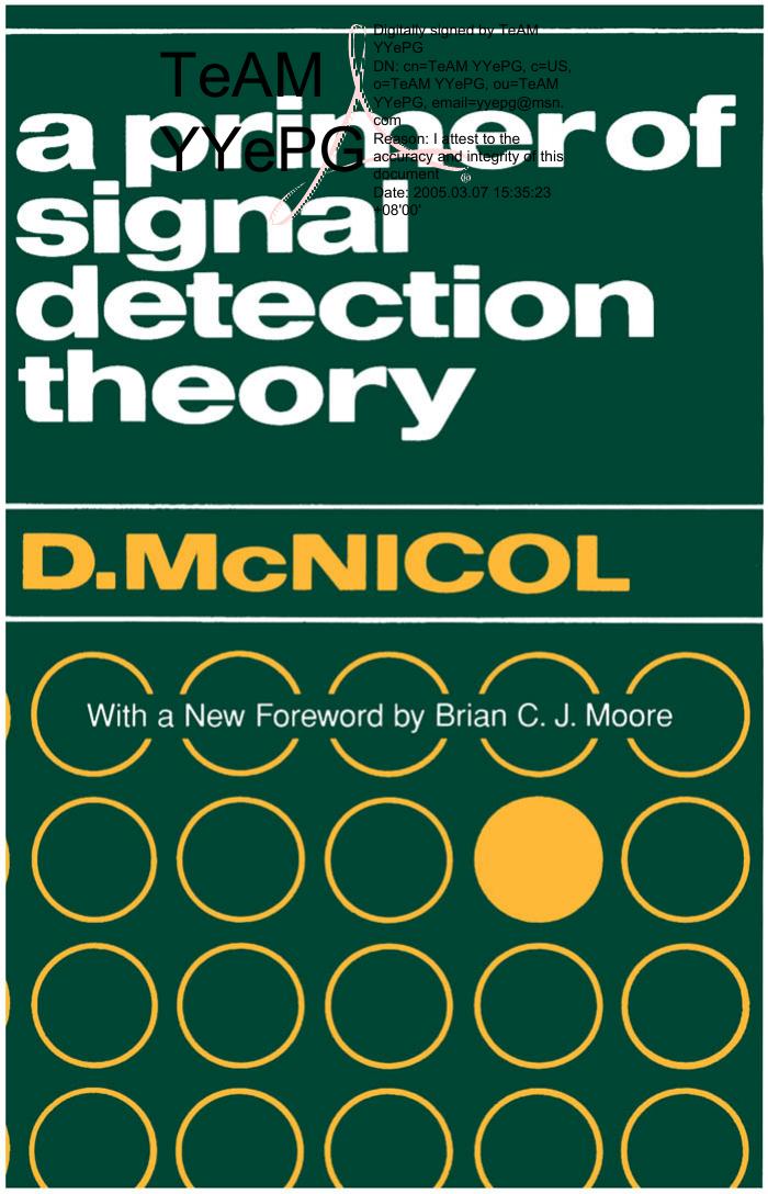 A Primer of Signal Detection Theory