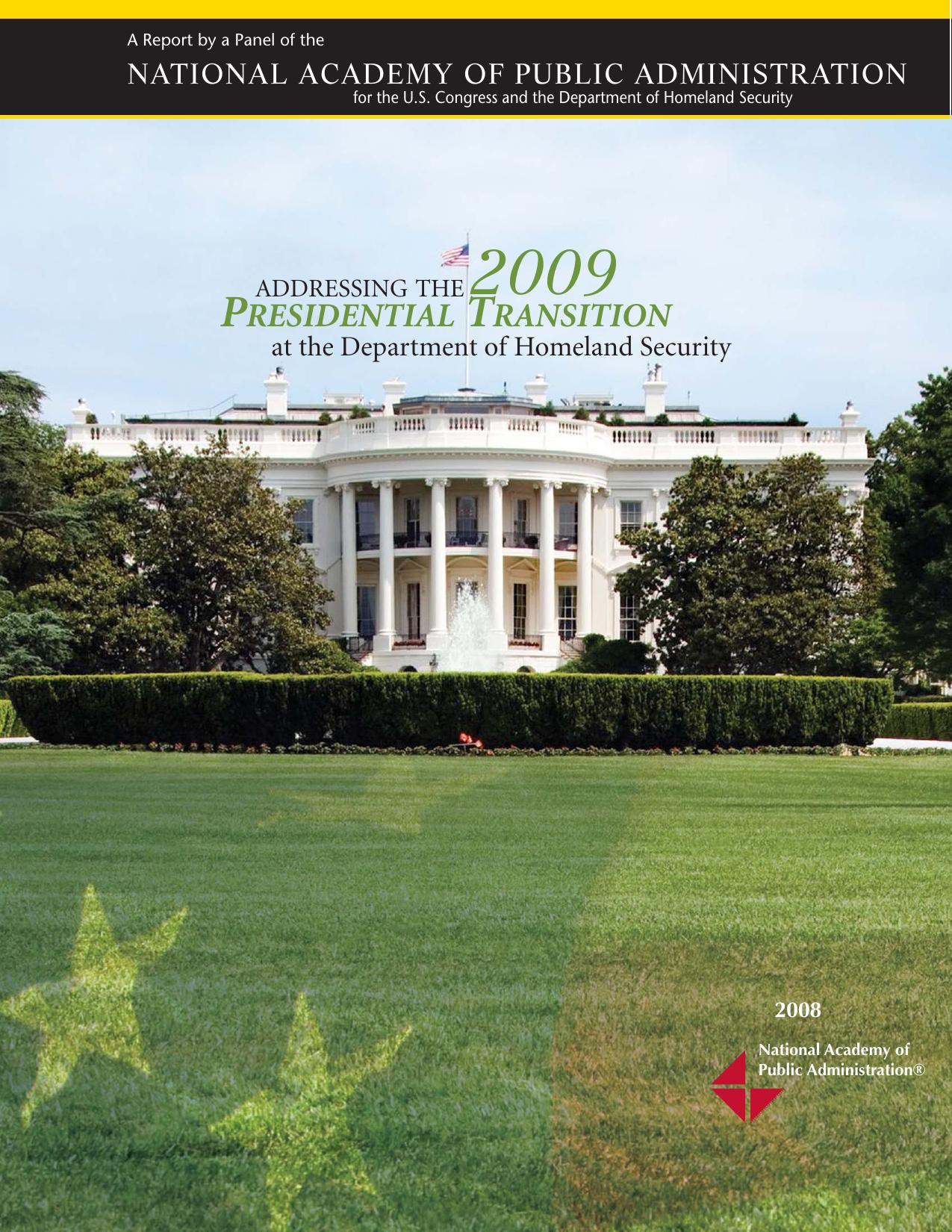 Addressing the 2009 Presidential Transition at the Department of Homeland Security