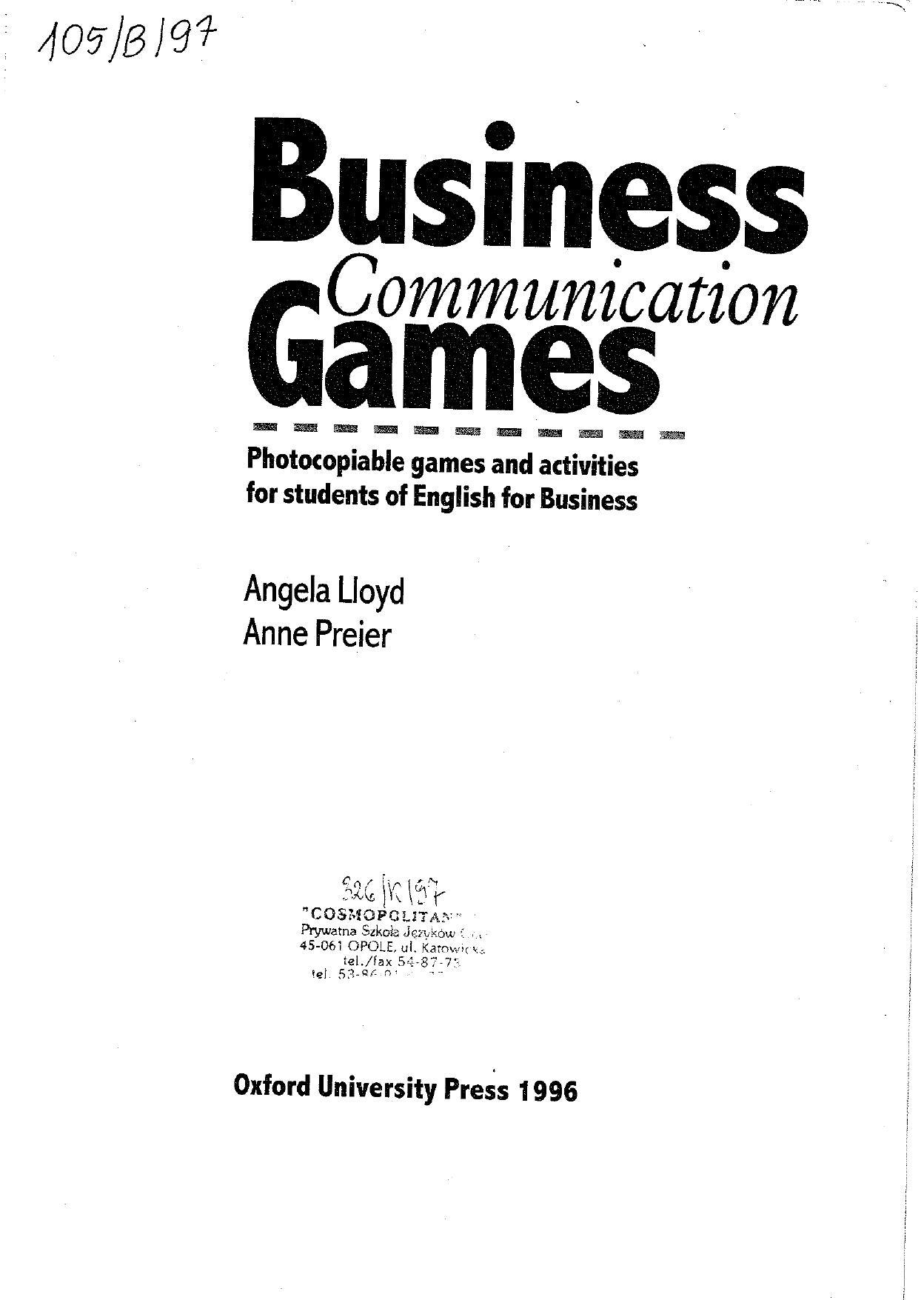 Business Communication Games