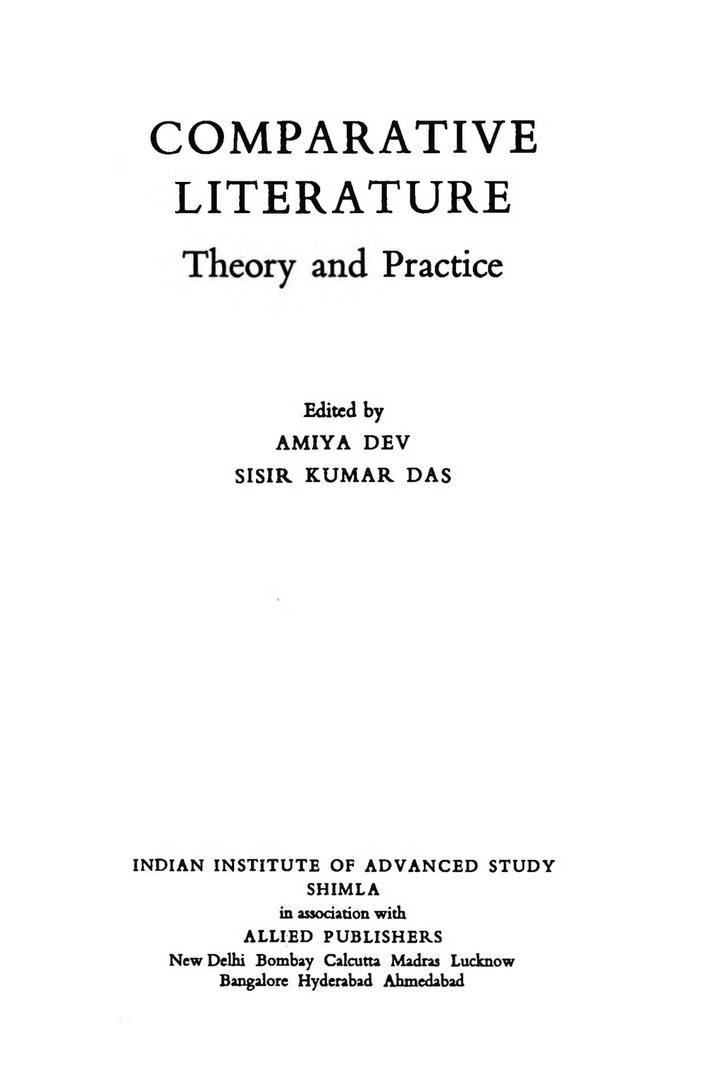 Comparative literature: Theory and practice