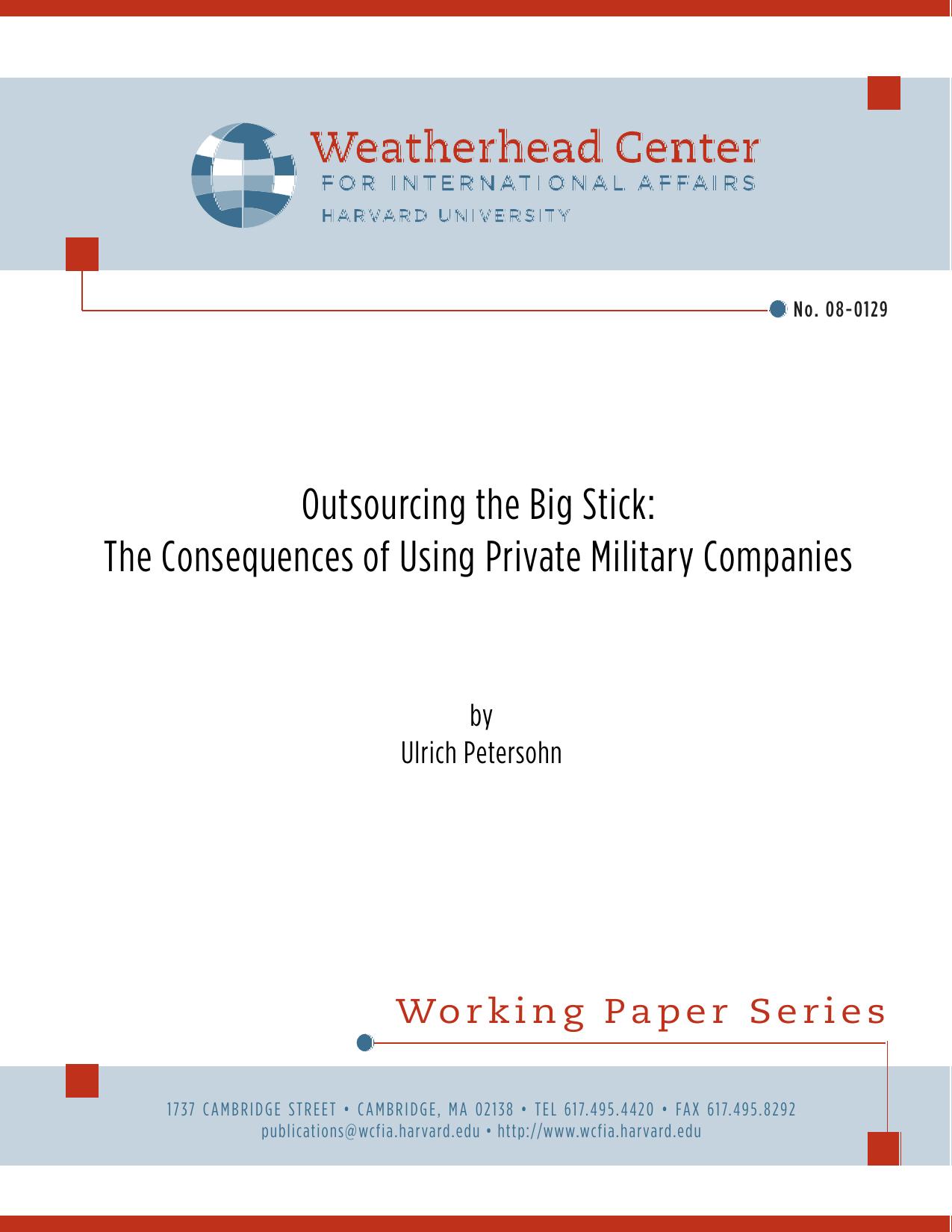 The use of Private Military Companies by strong states - Explaining variances in the loss of control