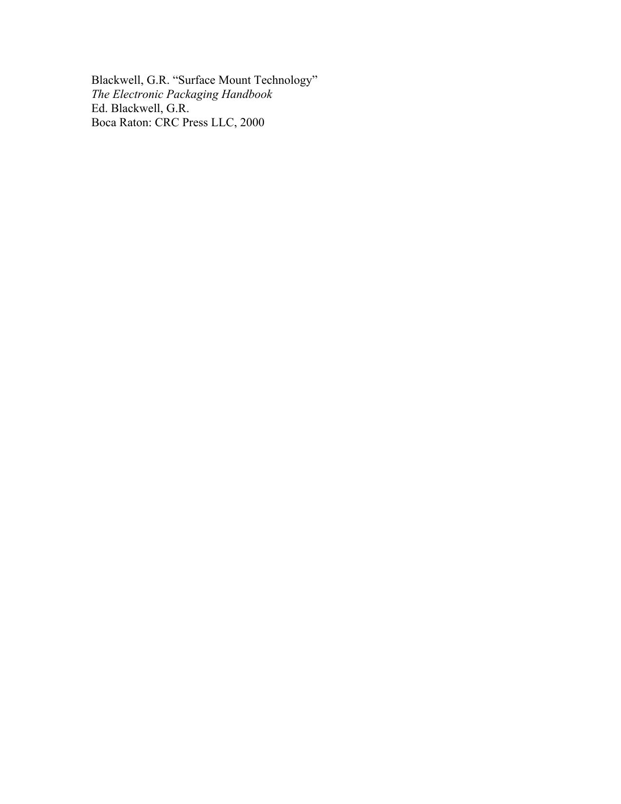 Chapter 2 - Surface Mount Technology
