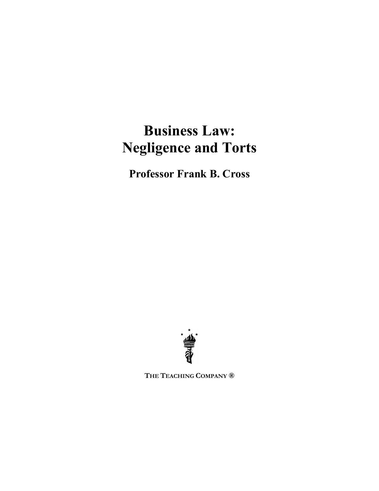 Business Law: Negligence and Torts