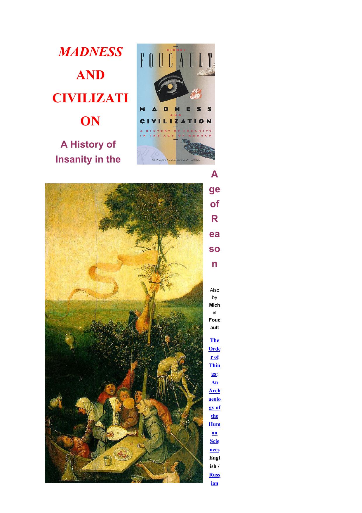 Microsoft Word - Foucault, Michel - Madness and Civilization.doc