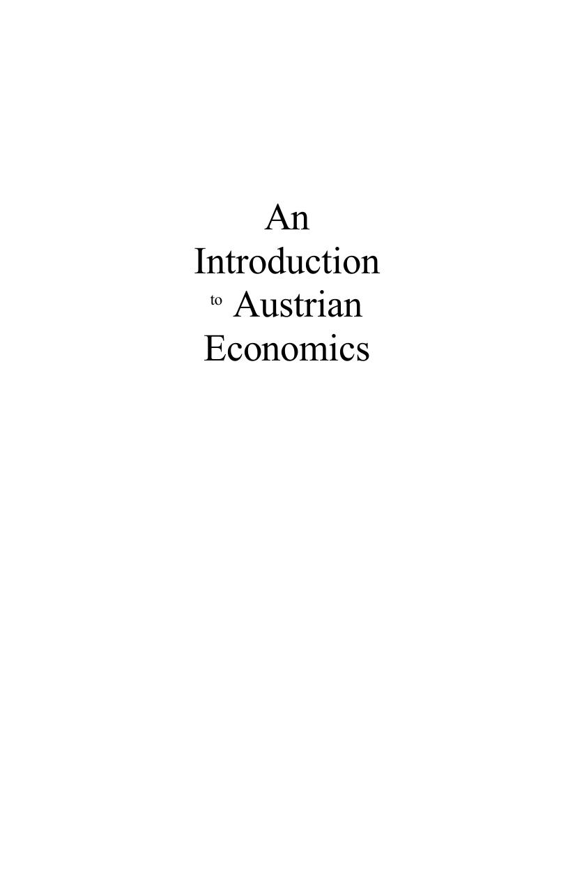 An Introduction to Austrian Economics