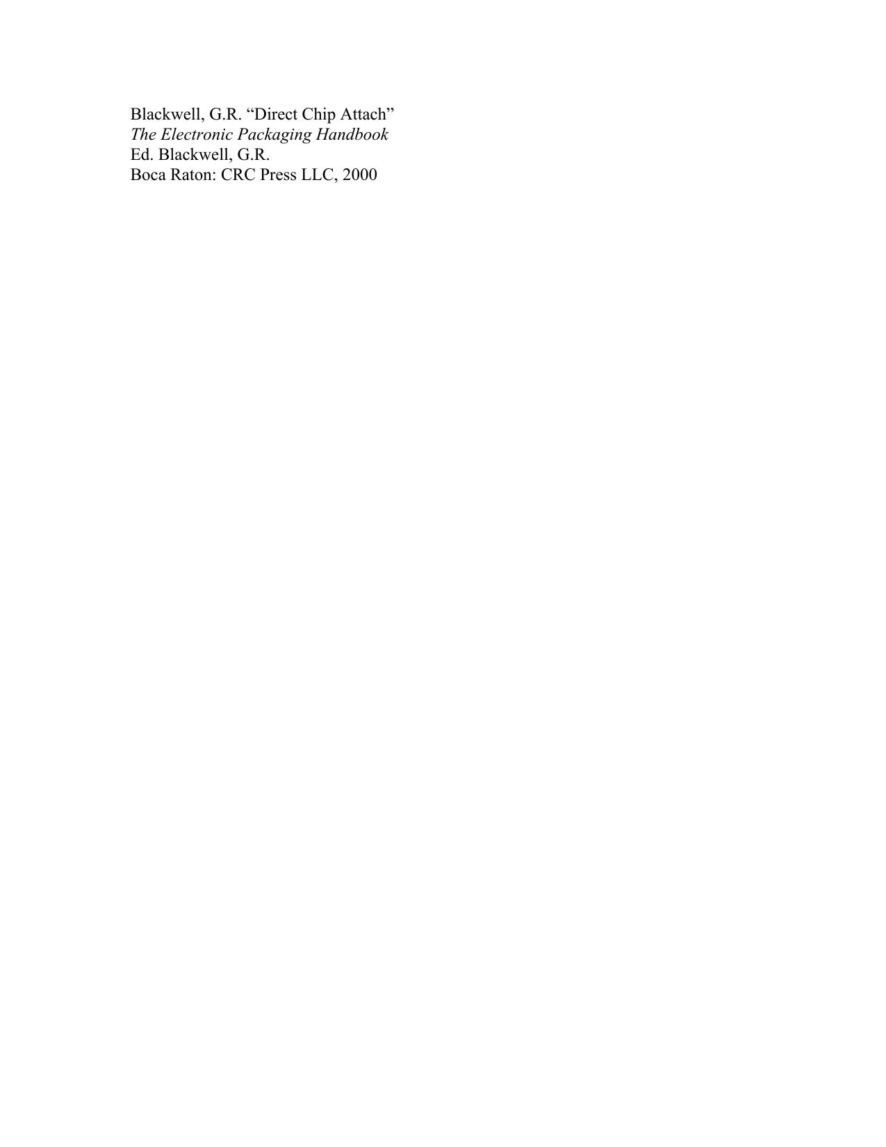 Chapter 4 - Direct Chip Attach