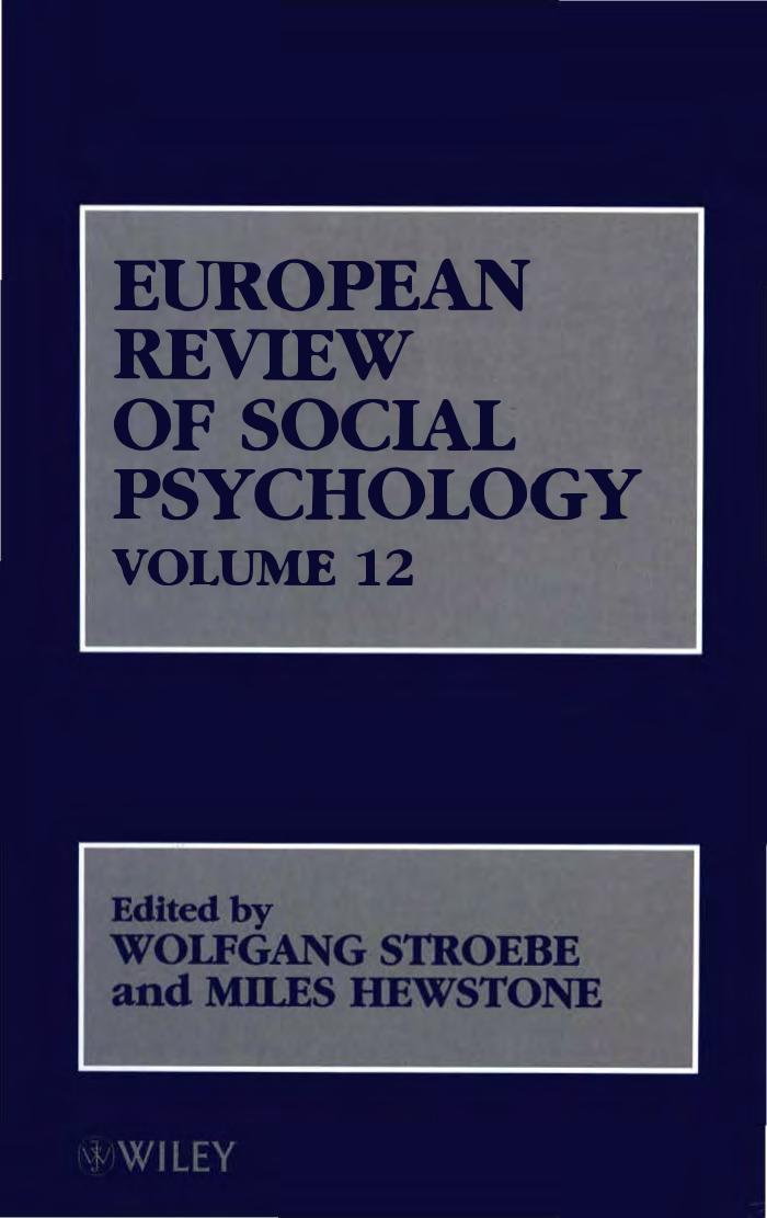 Wolfgang Stroebe, Miles Hewstone