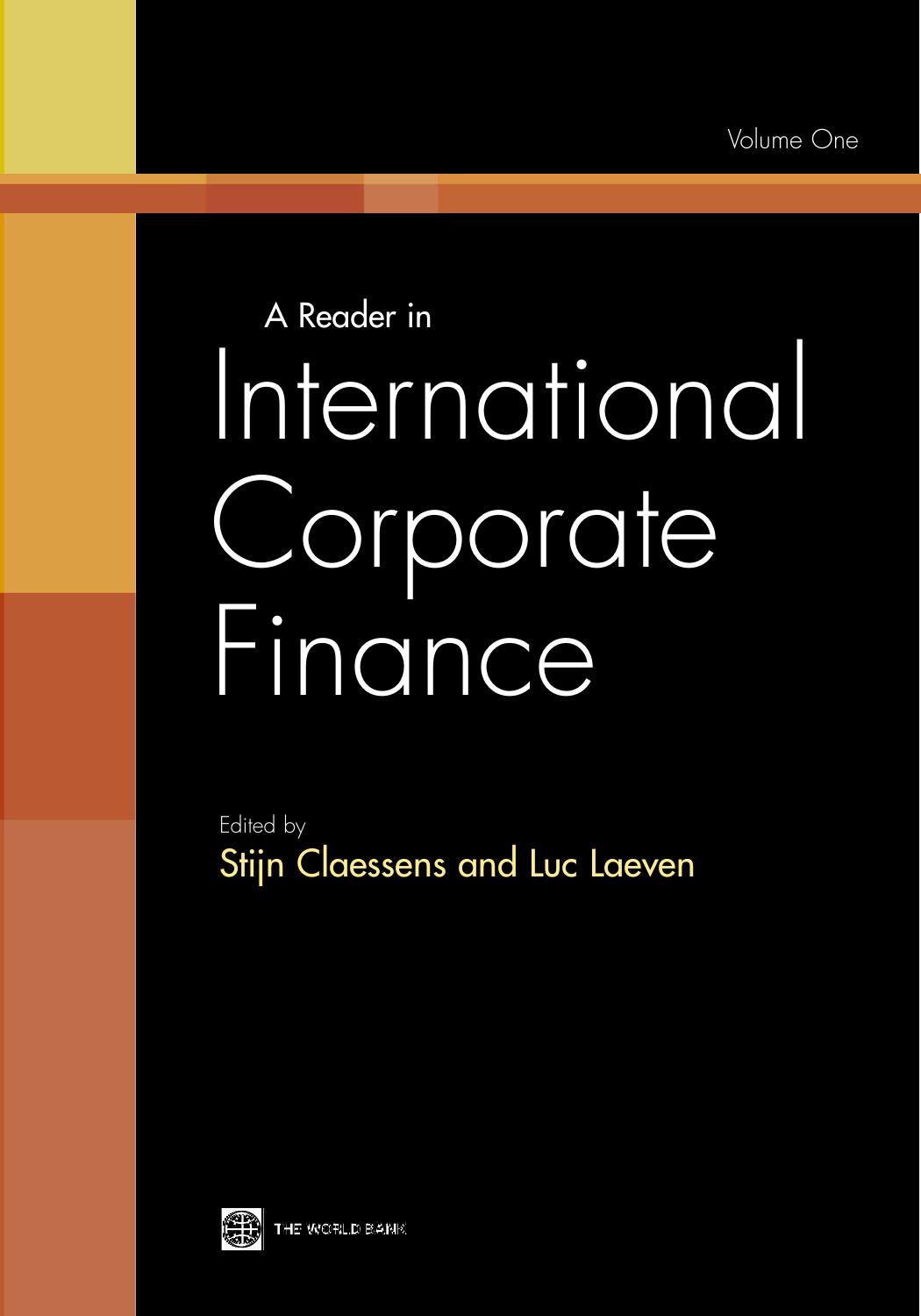 A Reader in International Corporate Finance - ISBN: 082136698X