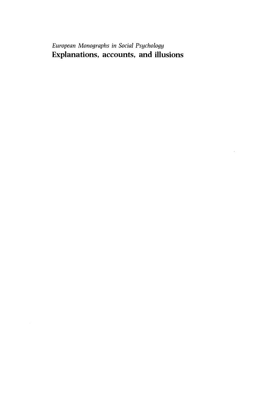 (European Monographs in Social Psychology) John McClure