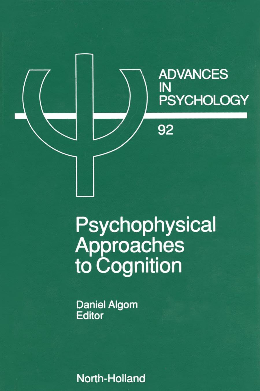 (Advances in Psychology 92) Daniel Algom (Eds.)