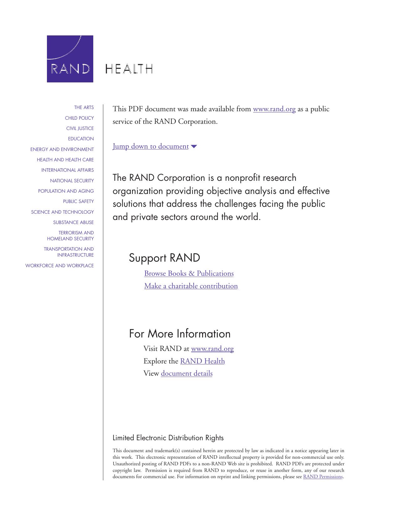 A National Agenda for Public Health Systems Research on Emergency Preparedness