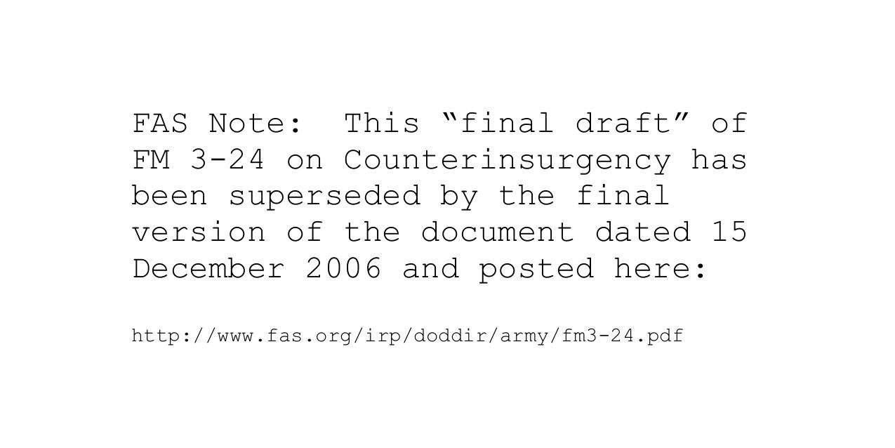 Counterinsurgency (Final Draft - June 2006)
