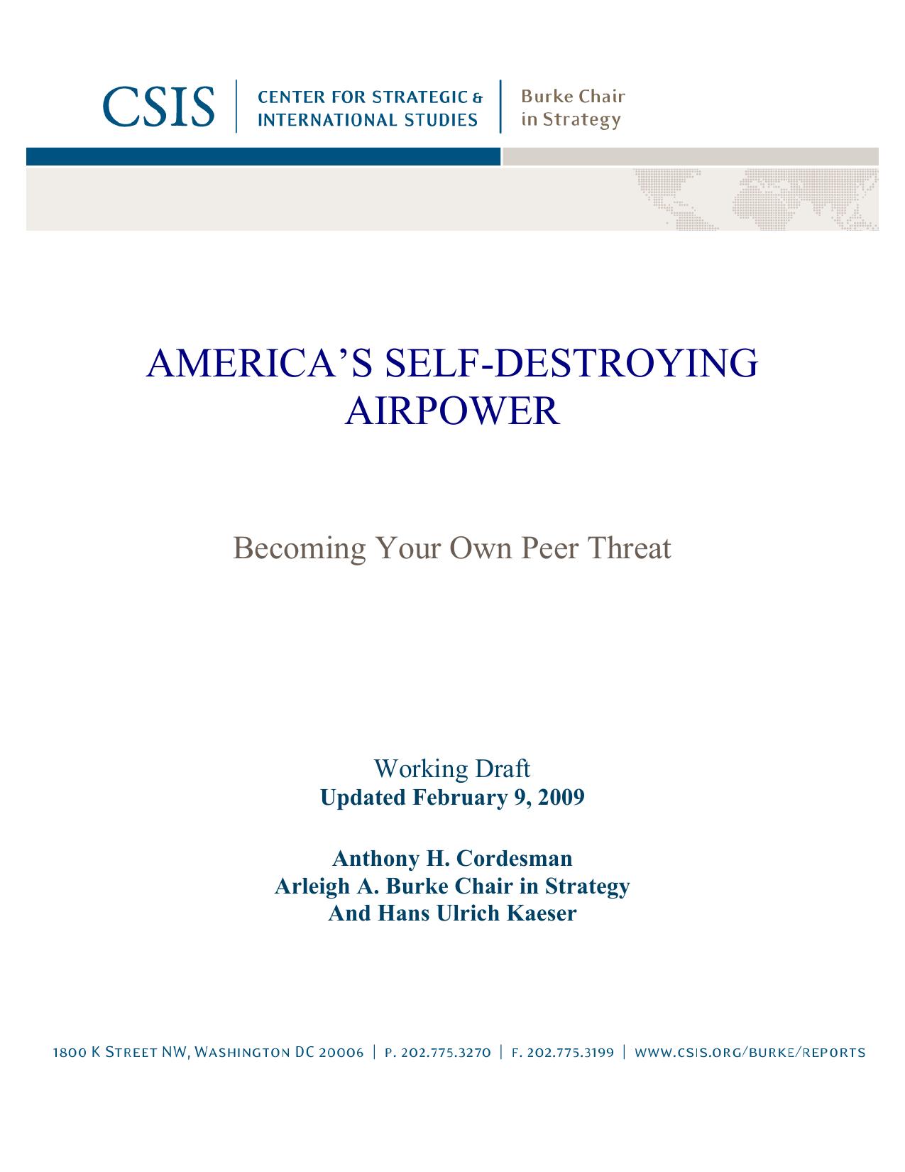 AMERICA’S SELF-DESTROYING