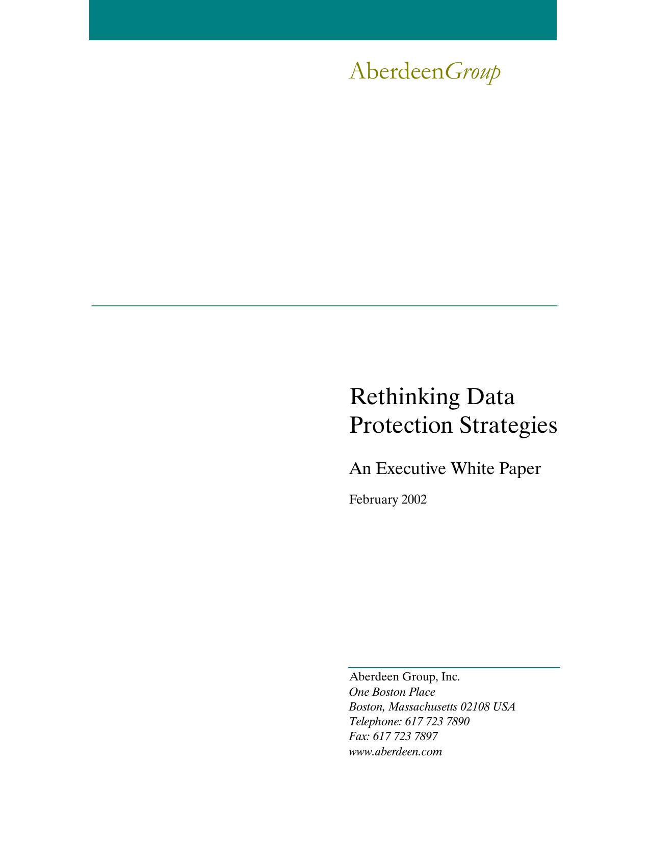 Aberdeen-Rethinking Data Protection Strategies