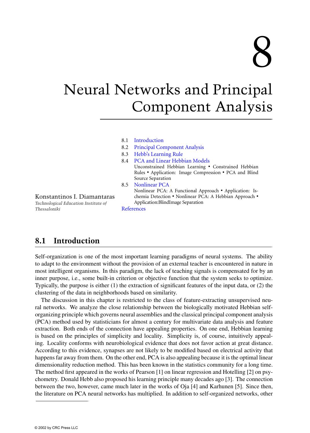 Chapter 8: Neural Networks and Principal Component Analysis