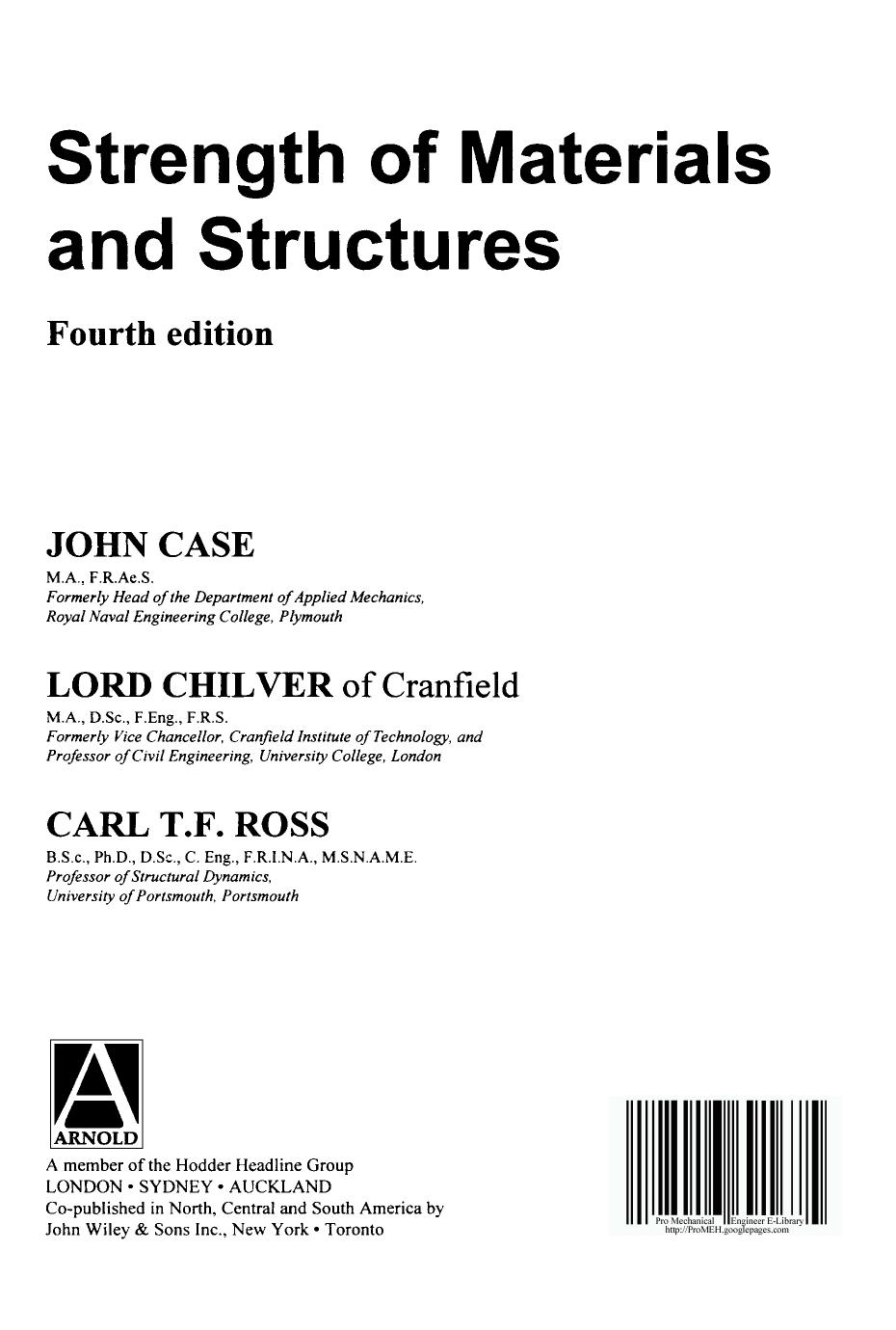 Strength of Materials and Structures BY R. C. HIBBELER