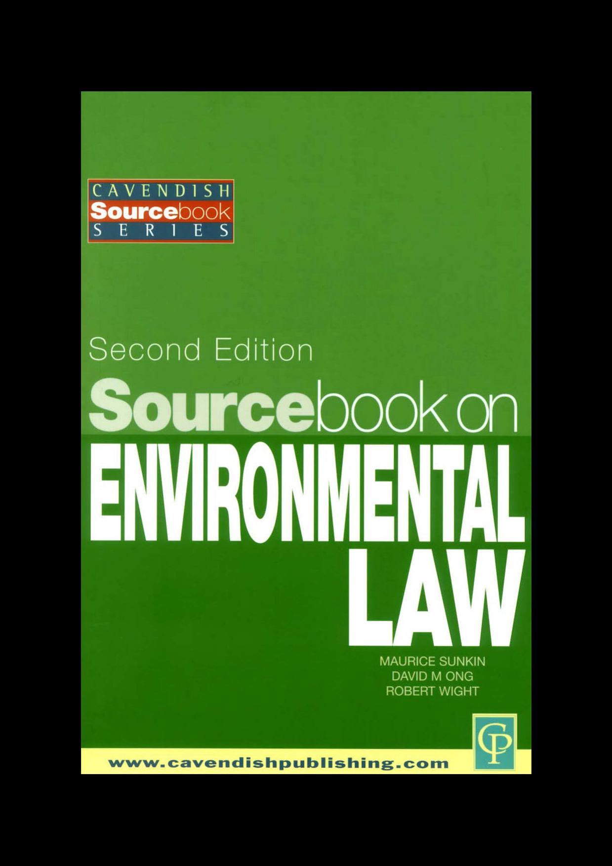 Sourcebook on ENVIRONMENTAL LAW