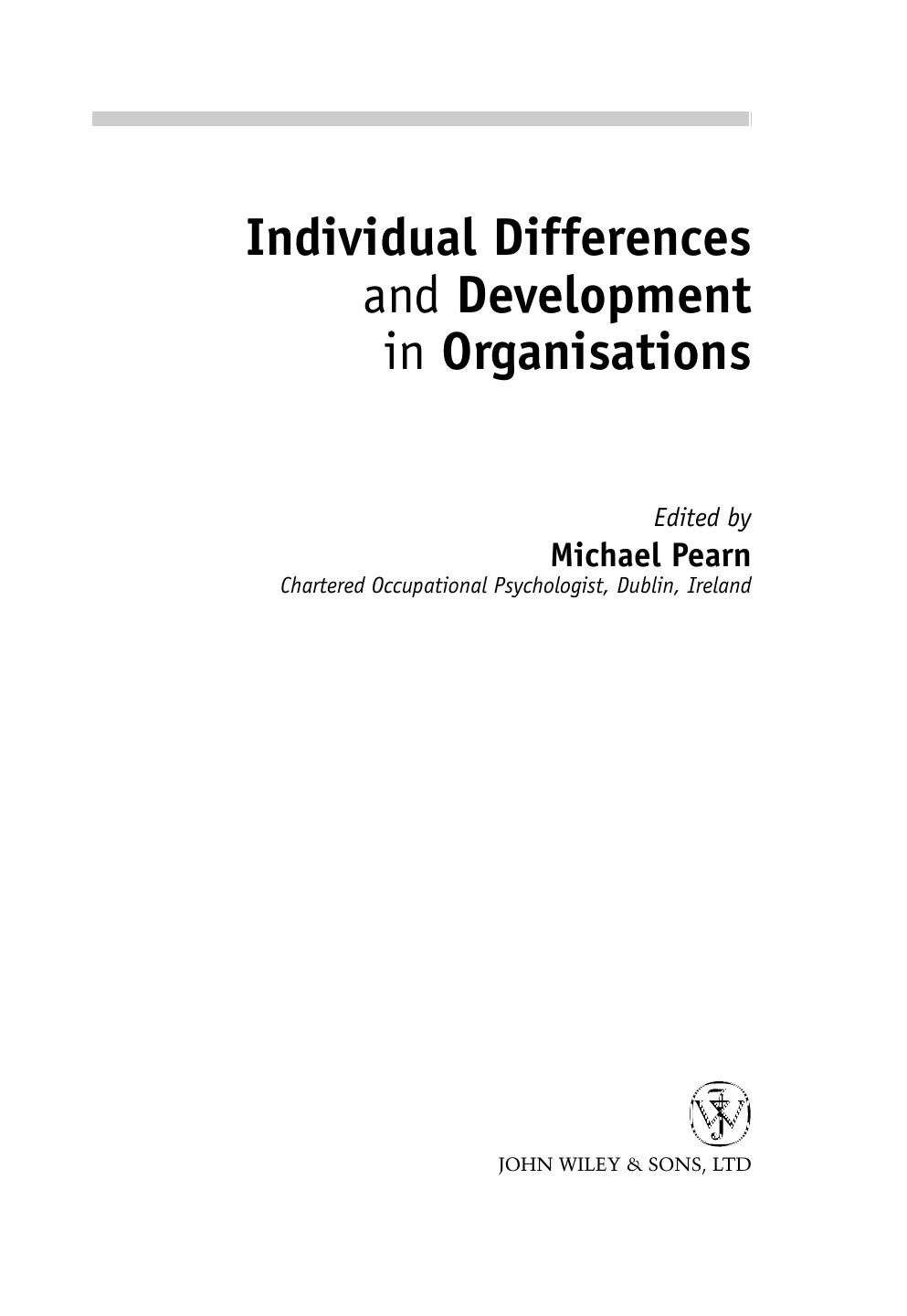 (Wiley handbooks in the psychology of management in organizations) Michael Pearn