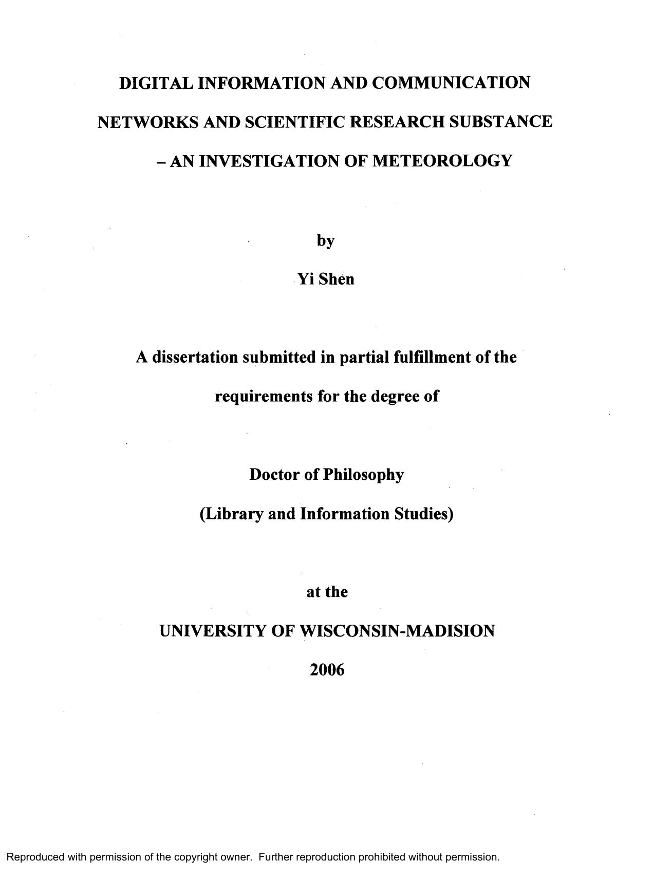 Digital information and communication networks and scientific research substance