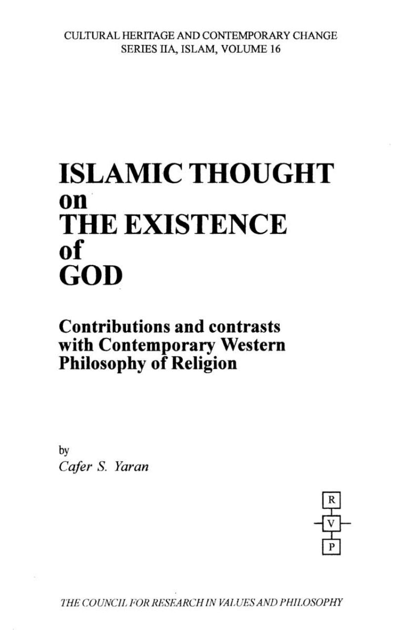 Islamic Thought on the Existence of God
