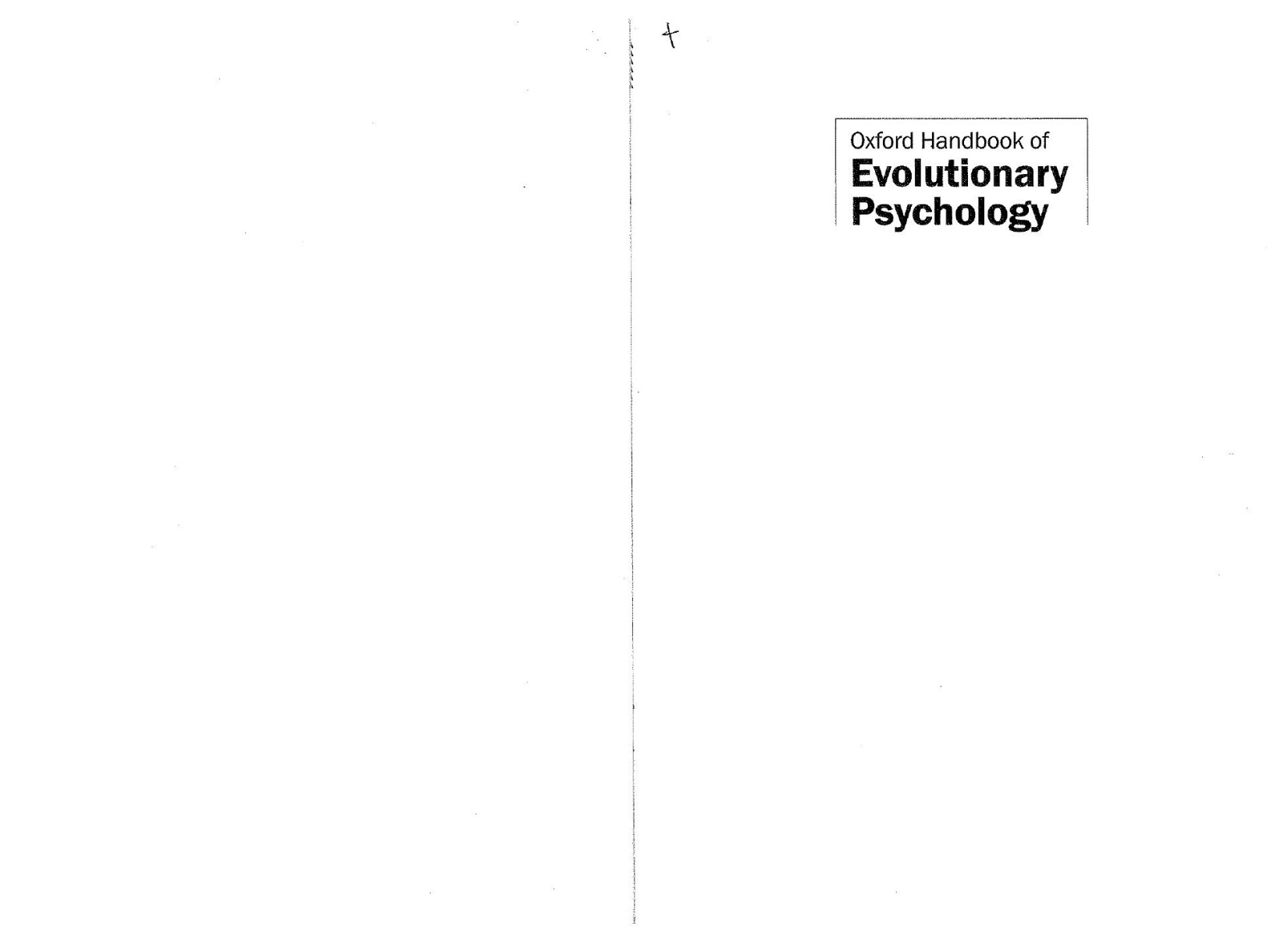The Oxford Handbook of Evolutionary Psychology