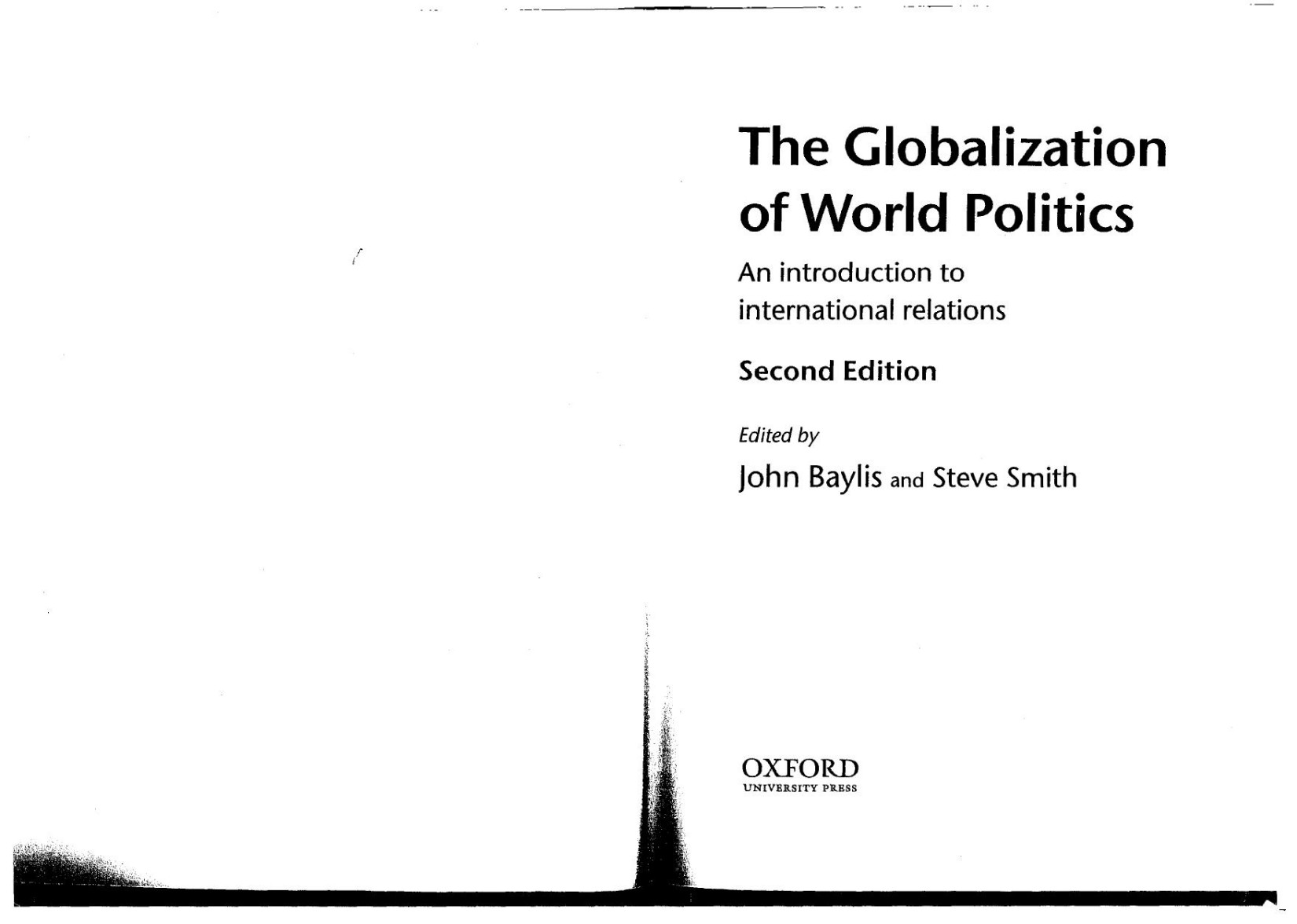 the Globalization of world politics , 2nd ed. 2001