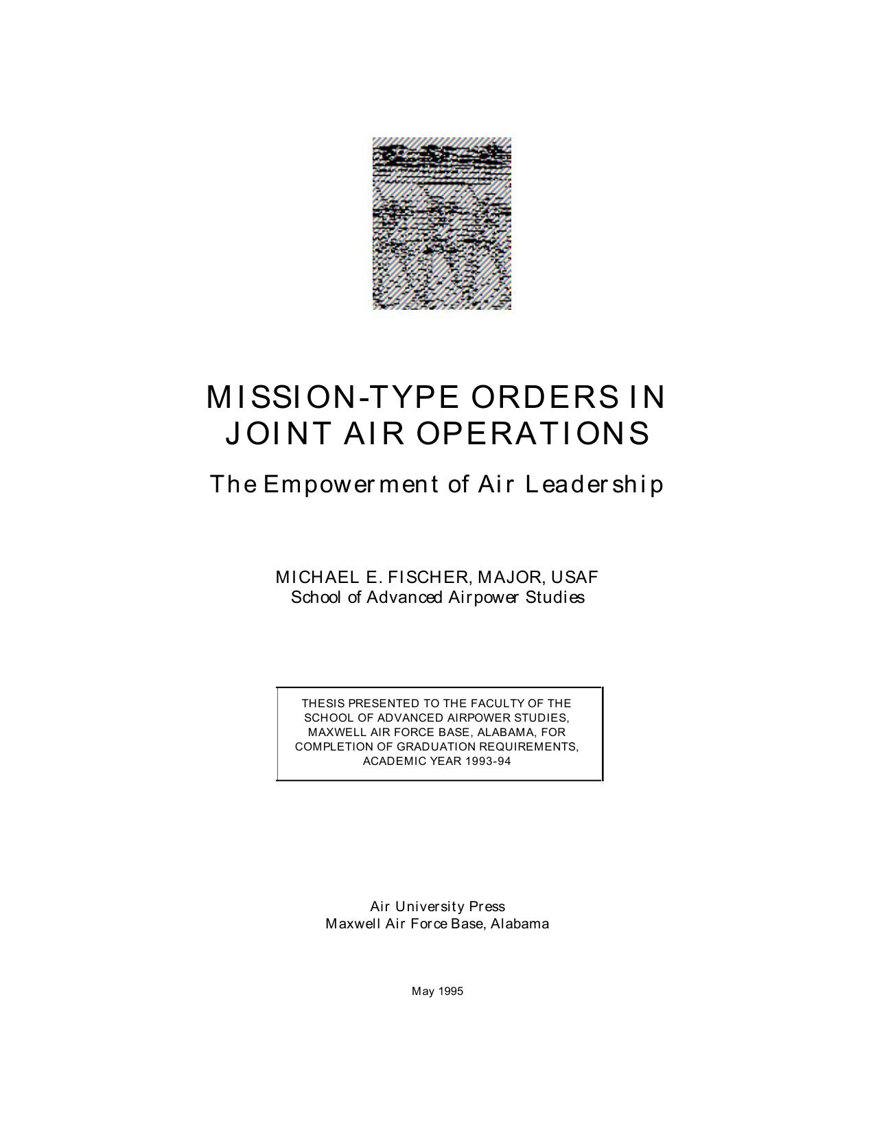Mission-Type Orders in Joint Air Operations
