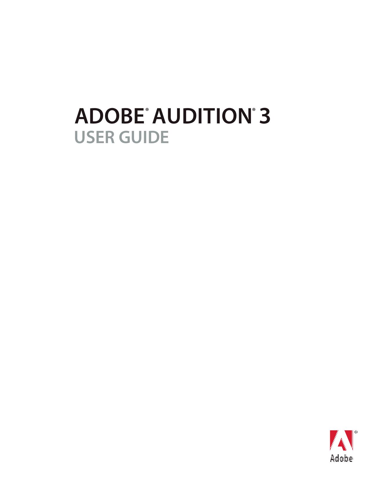 Adobe Audition 3.0 User Guide
