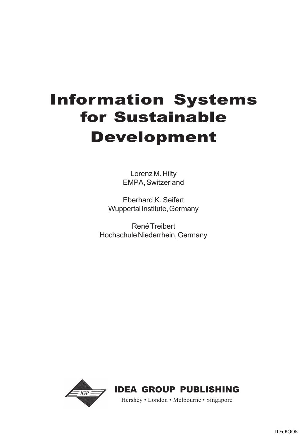 6542 Idea Group - Information Systems for Sustainable Development