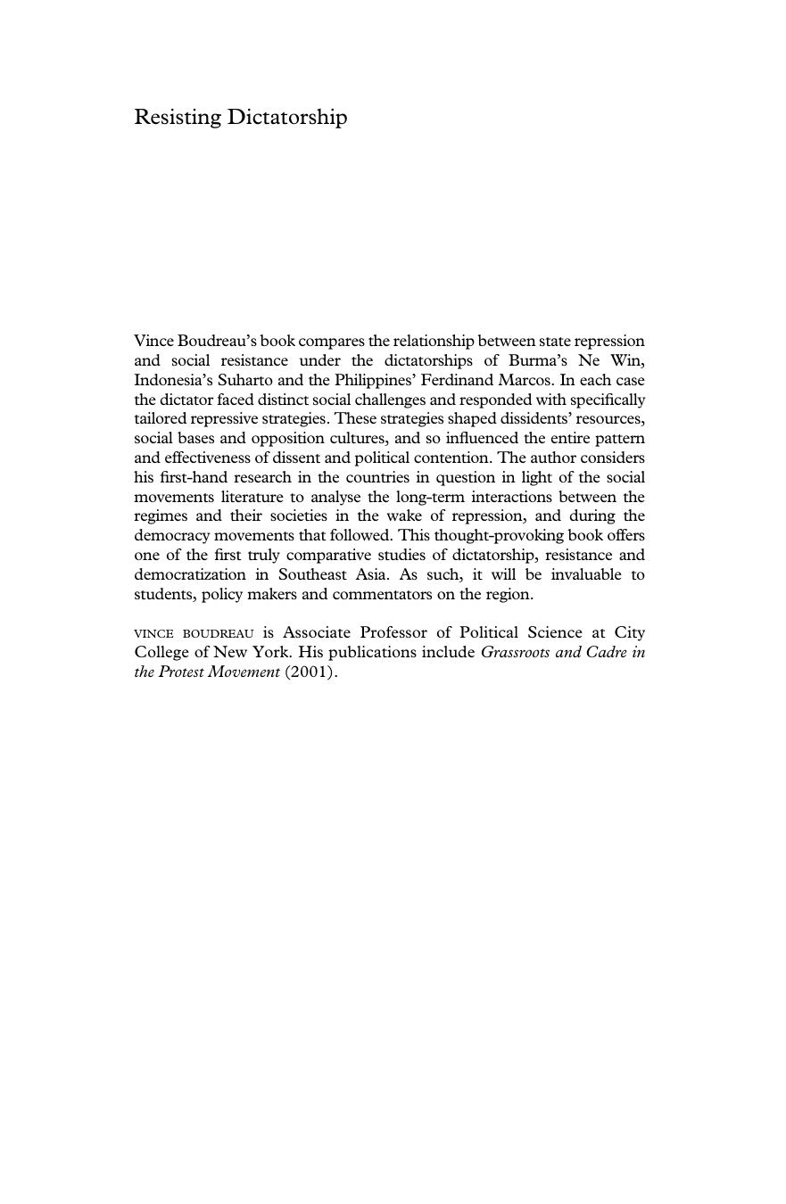 Resisting Dictatorship