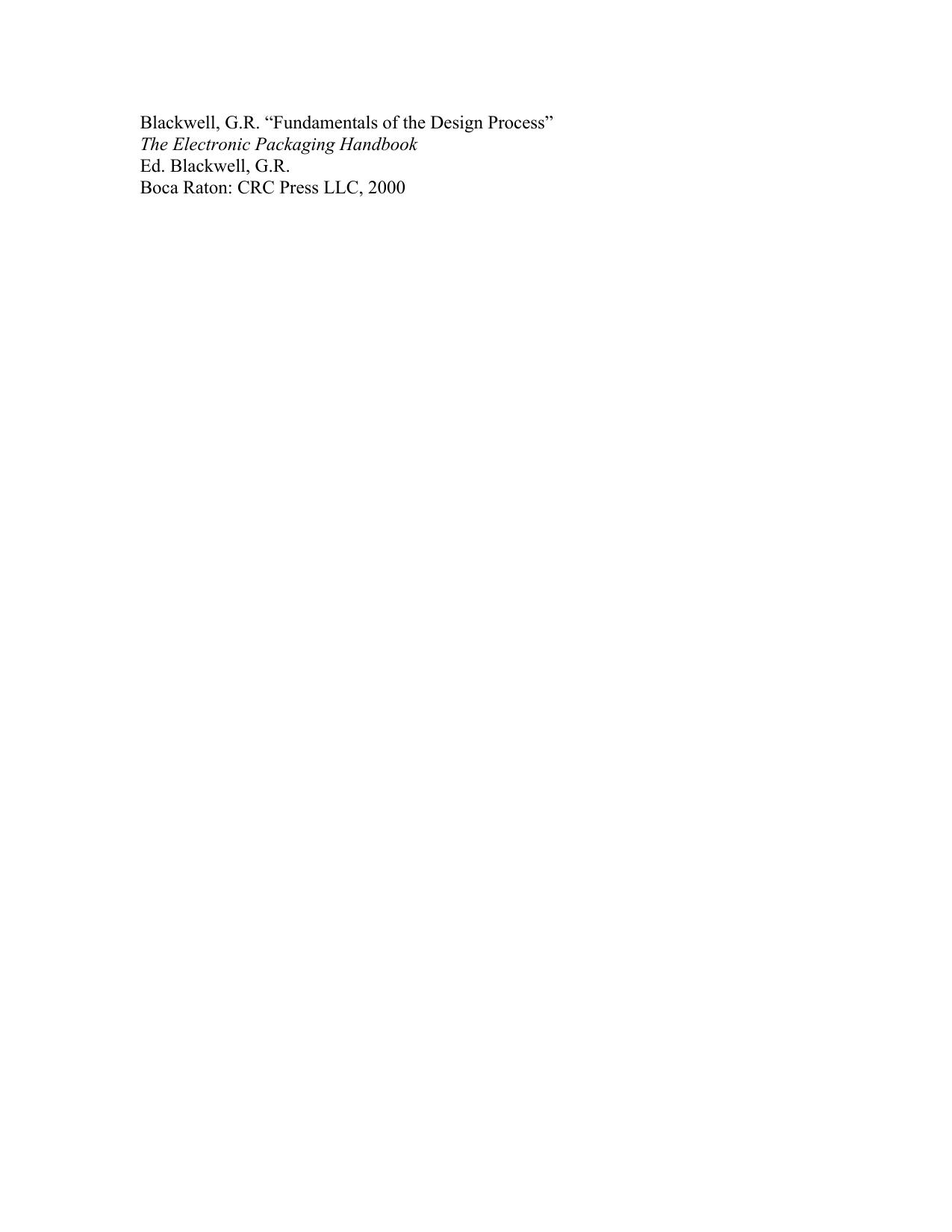 Chapter 1 - Fundamentals of the Design Process