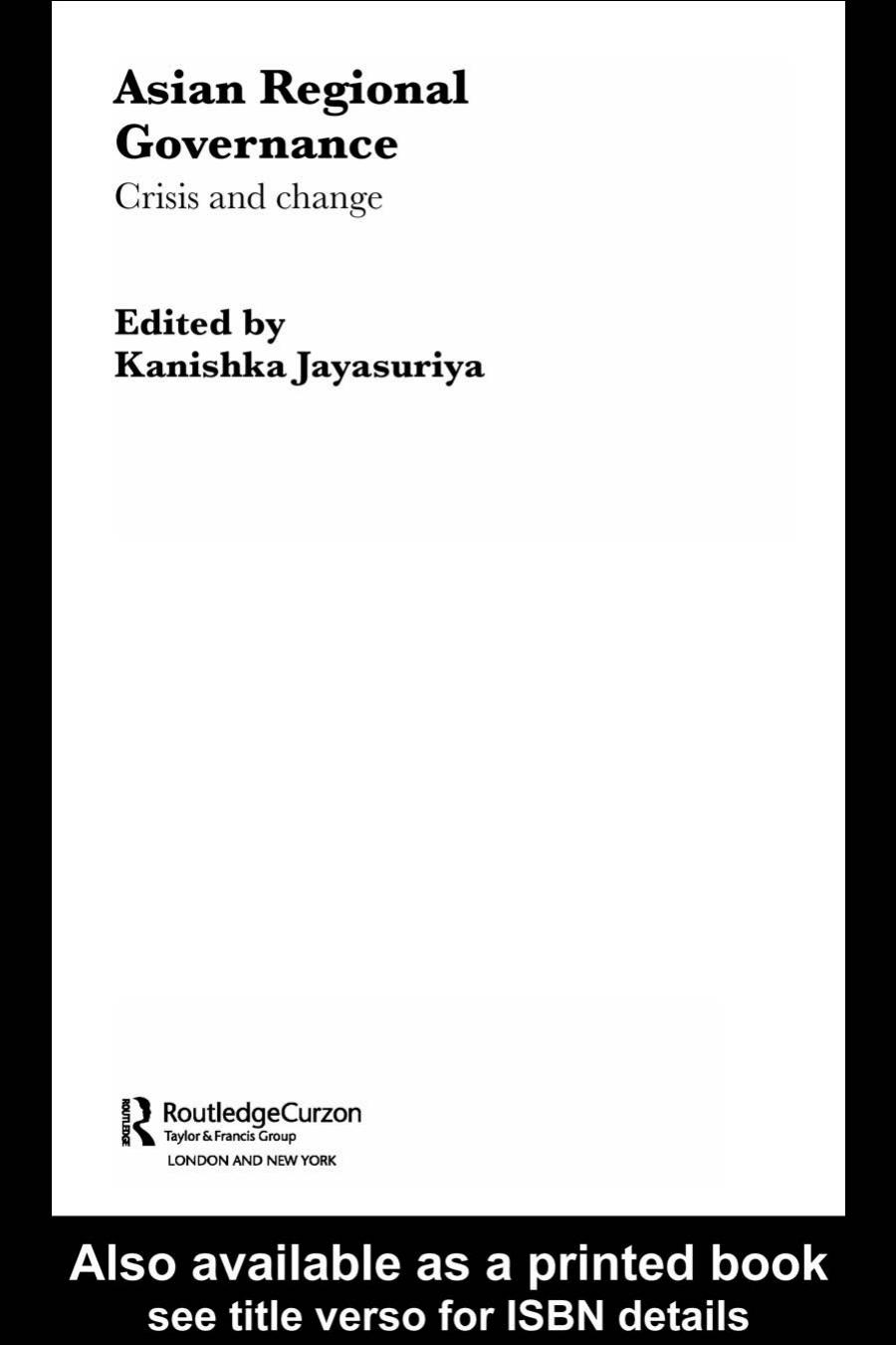 Asian Regional Governance: Crisis and Change