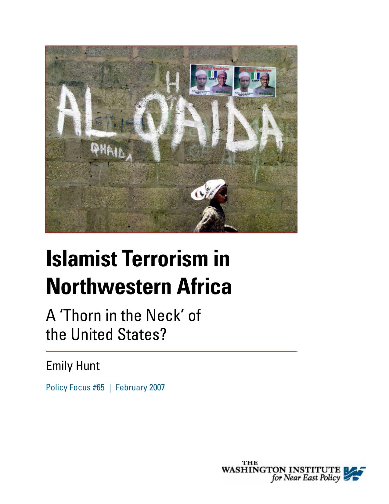 Islamist Terrorism in Northwestern Africa: A “Thorn in the Neck” of the United States?