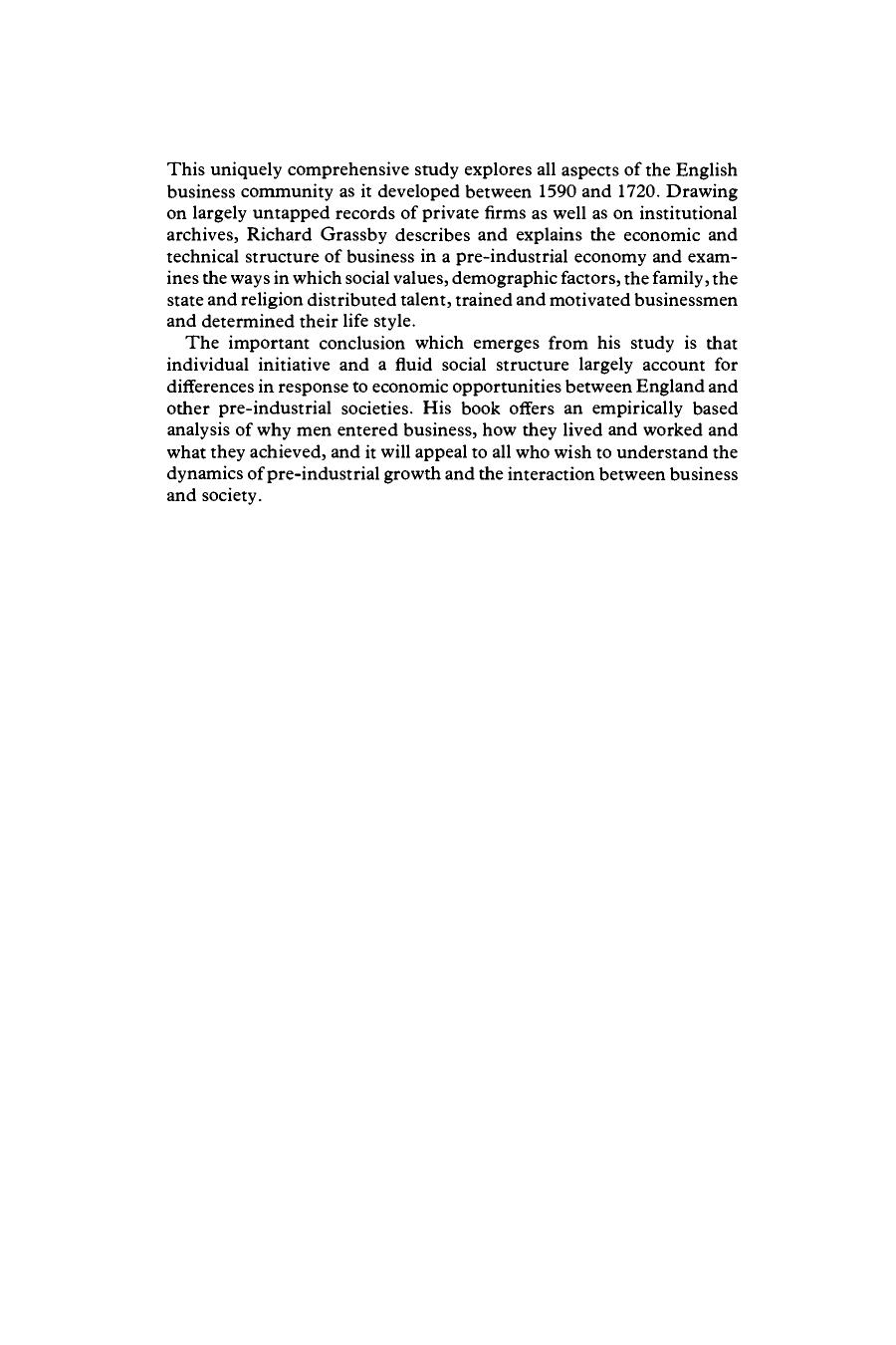 business community of 17TH CENTURY OF ENGLAND, The