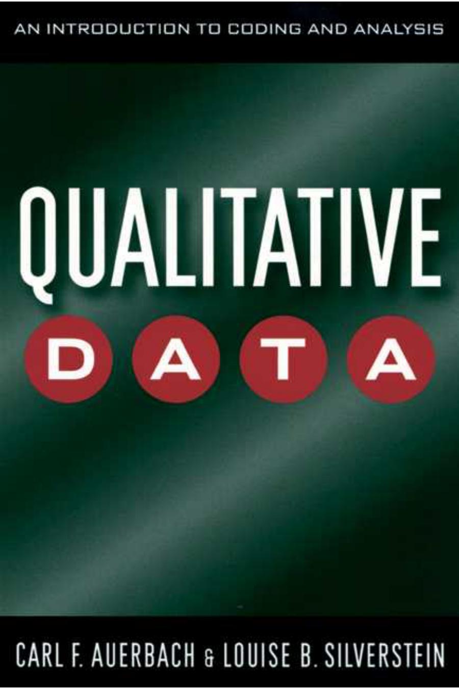 (Qualitative Studies in Psychology) Carl Auerbach, Louise B. Silverstein