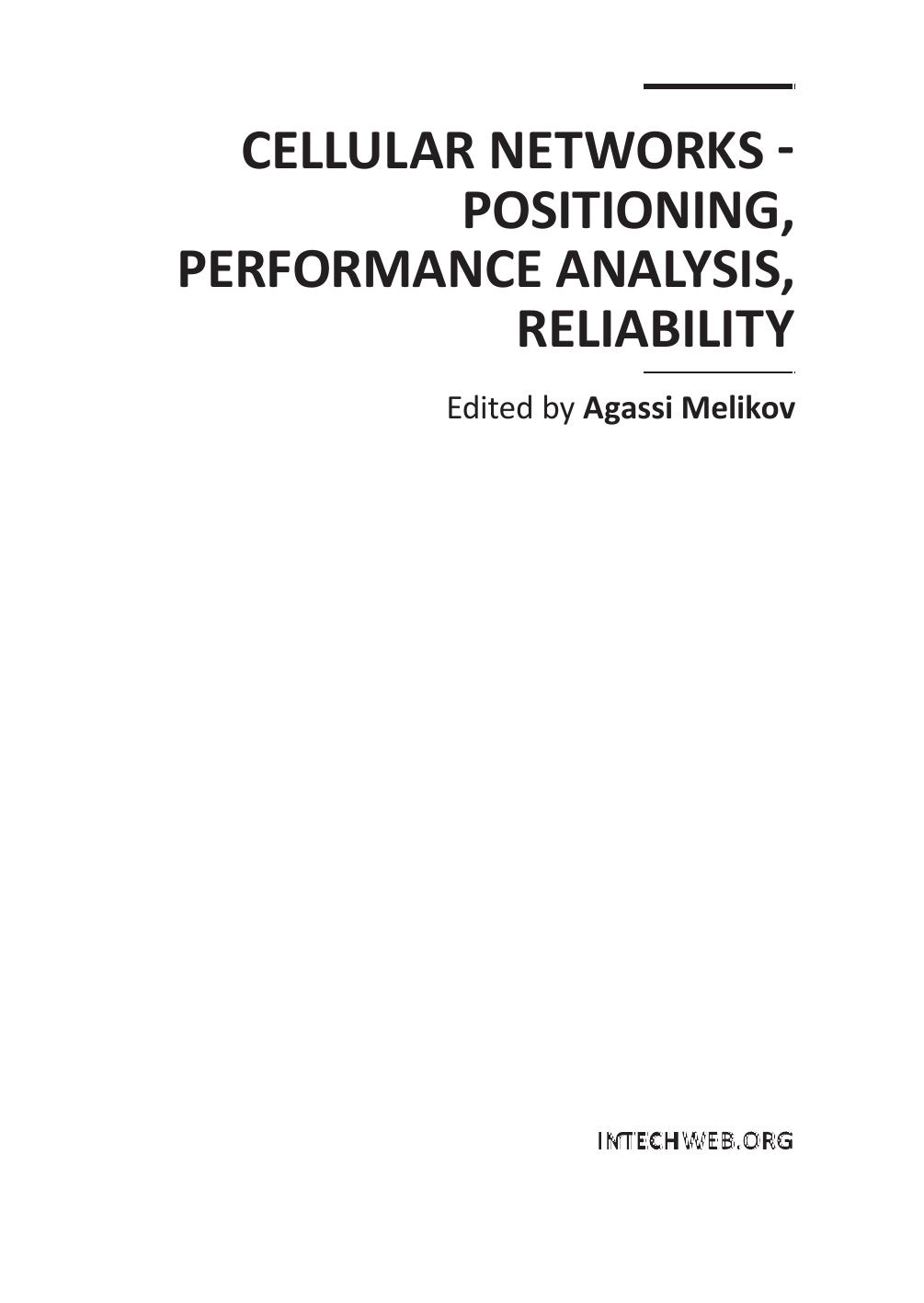 Cellular Networks - Positioning, Performance Analysis, Reliability.indd