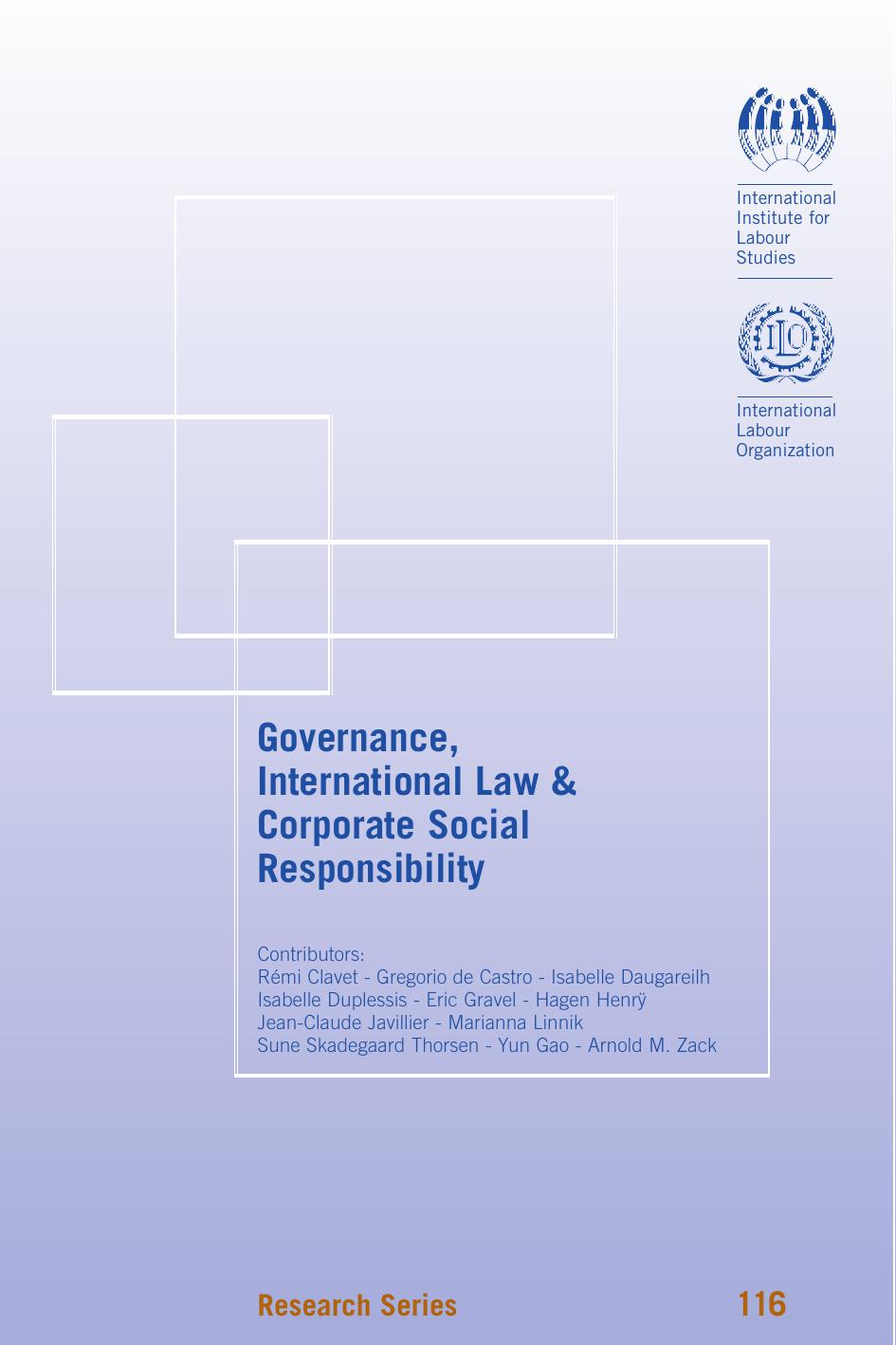 Governance, International Law & Corporate Social Responsibility