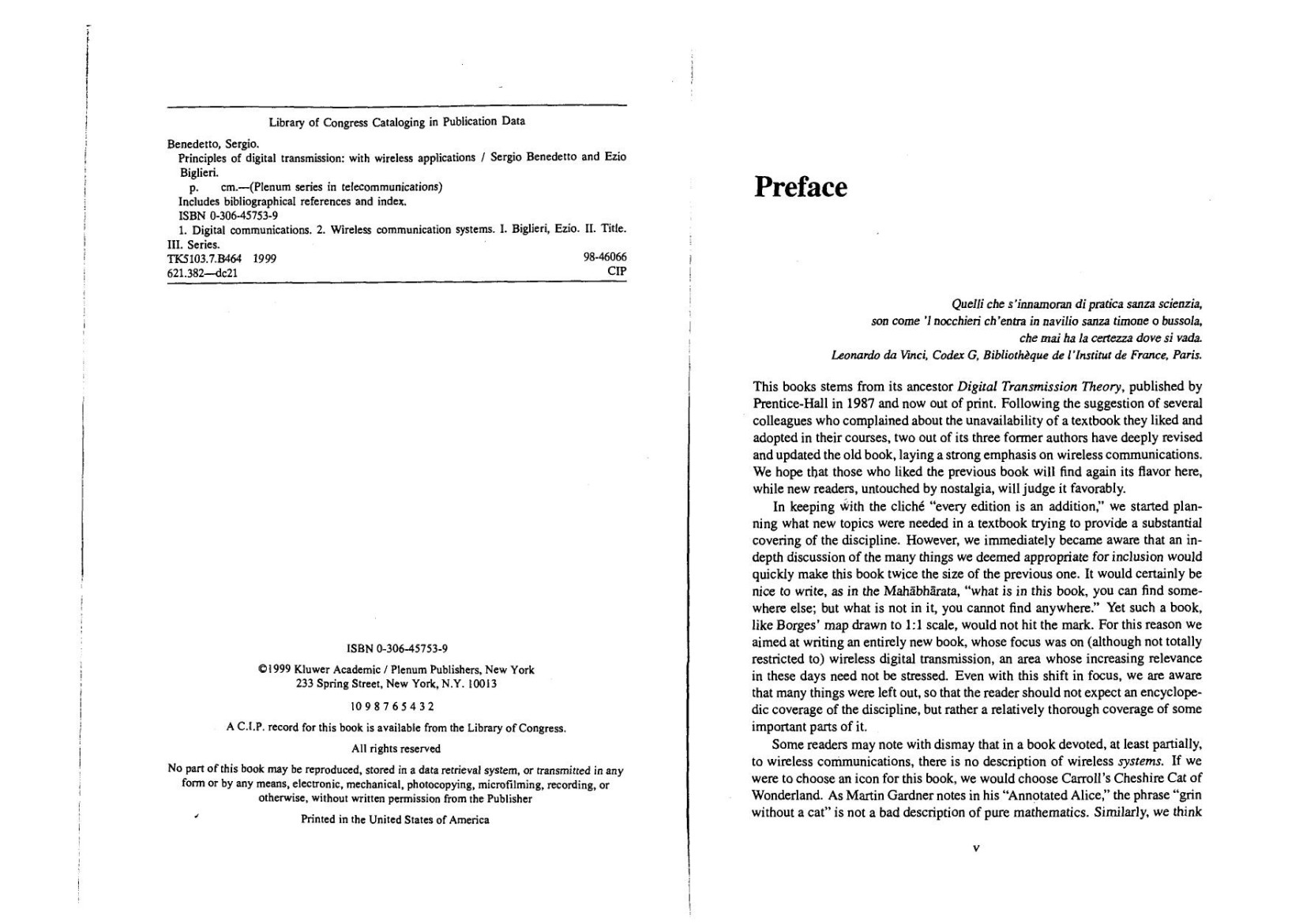 (Information Technology Transmission, Processing and Storage) Sergio Benedetto, Ezio Biglieri