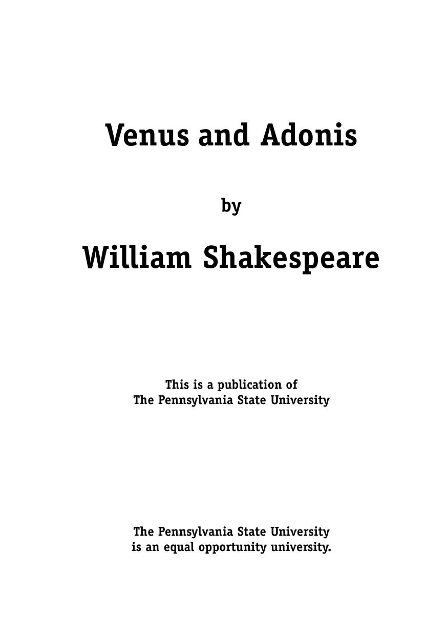 Venus and Adonis