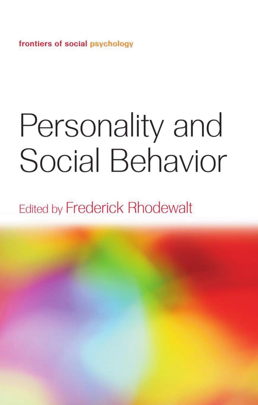 (Frontiers of social psychology) Frederick Rhodewalt