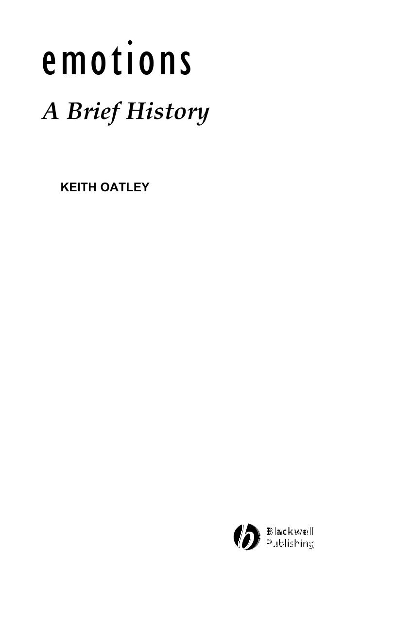(Blackwell Brief Histories of Psychology) Keith Oatley