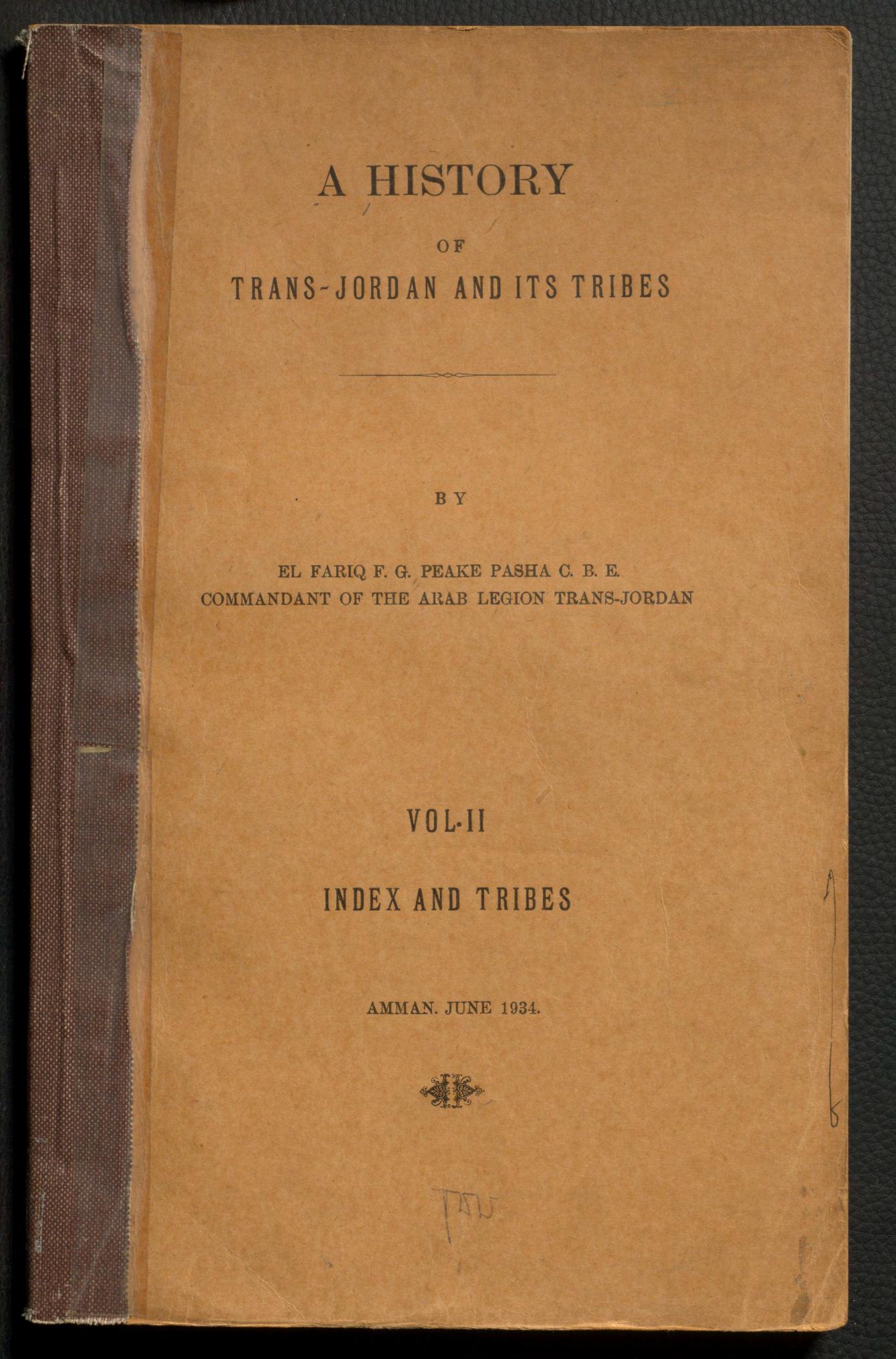 A History of Trans-Jordan and its Tribes
