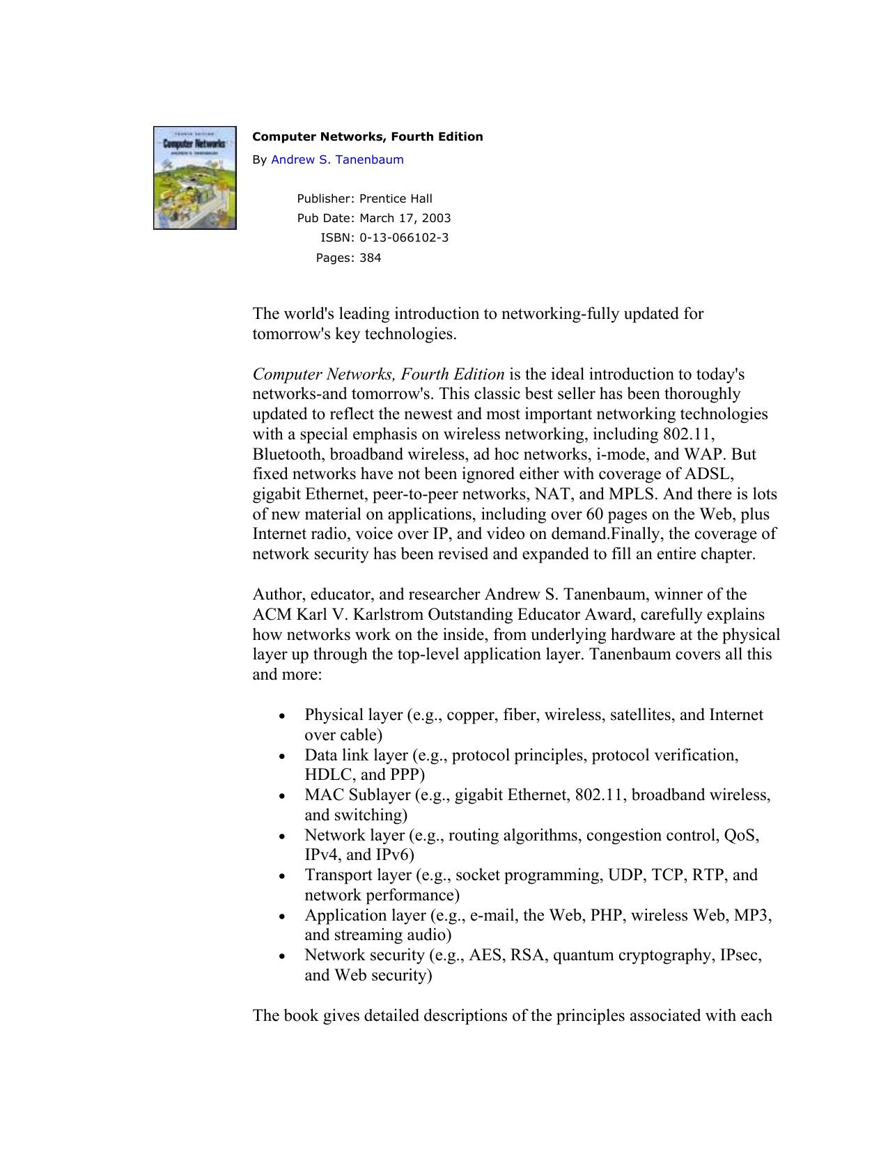 Prentice Hall - Computer Networks, Fourth Edition