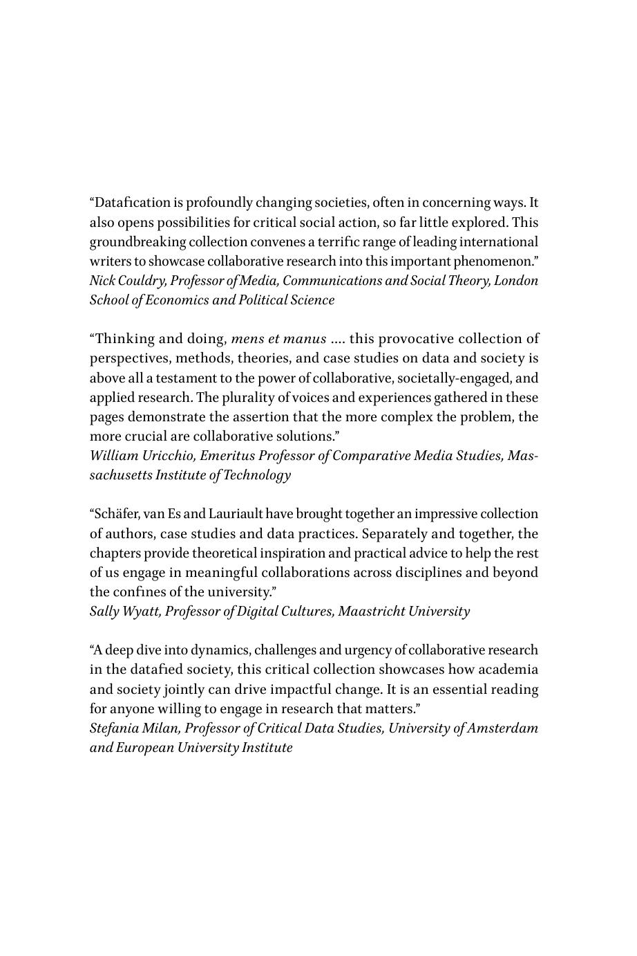 Collaborative Research in the Datafied Society: Methods and Practices for Investigation and Intervention