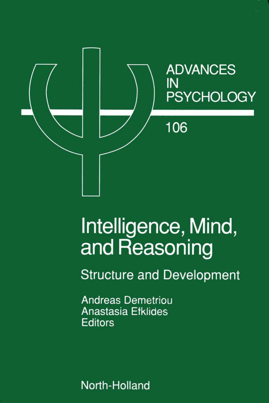 (Advances in Psychology 106) Andreas Demetriou and Anastasia Efklides (Eds.)