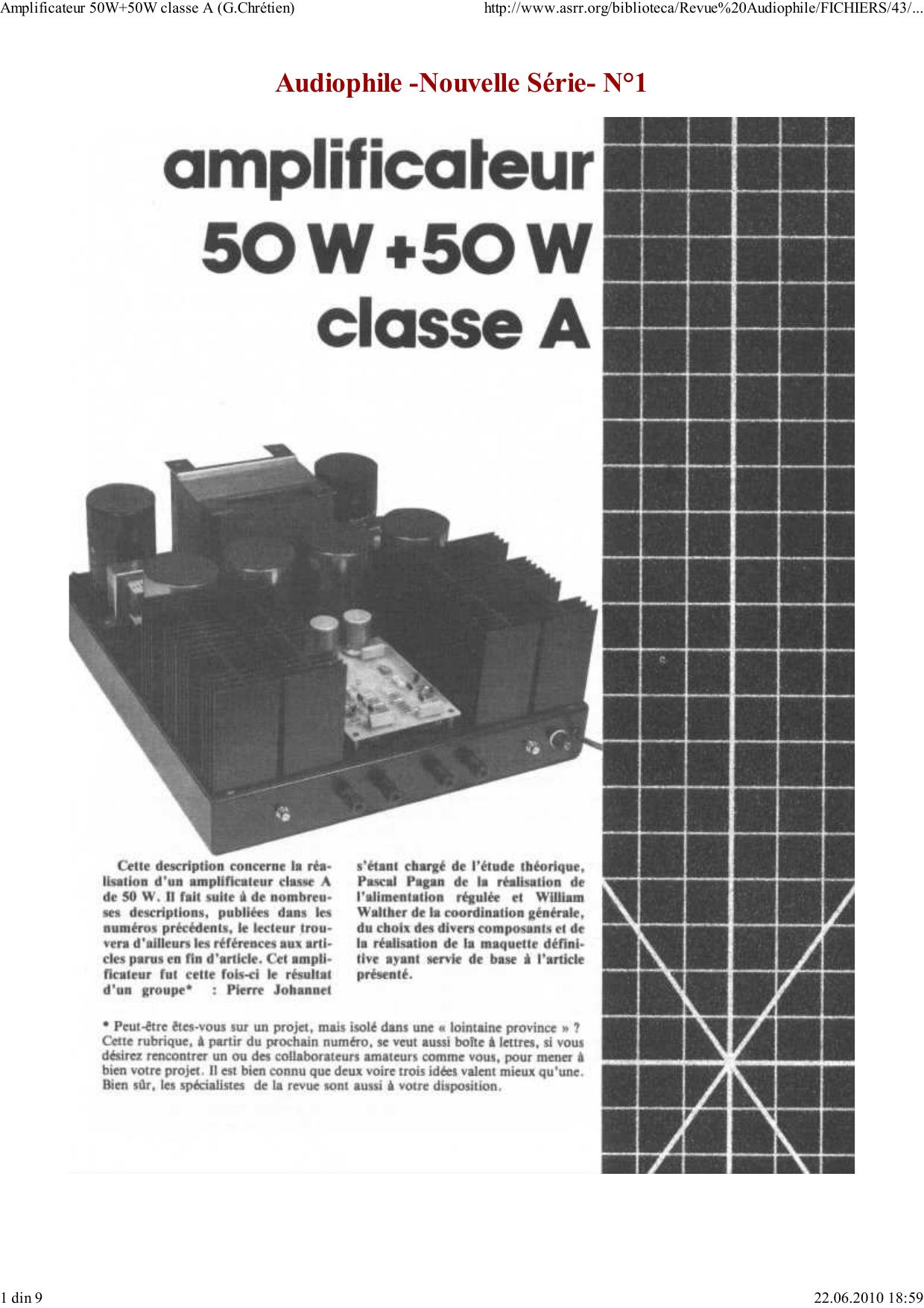 Amplificateur 50W+50W class...