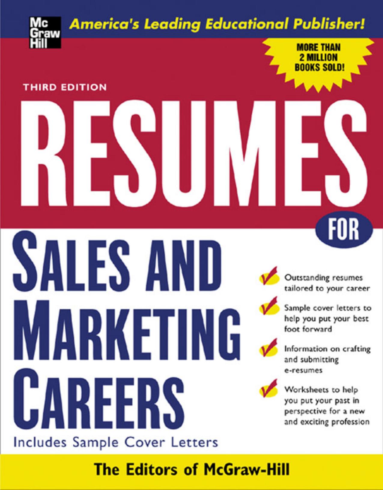 Resumes for Sales and Marketing Careers: With Sample Cover Letters