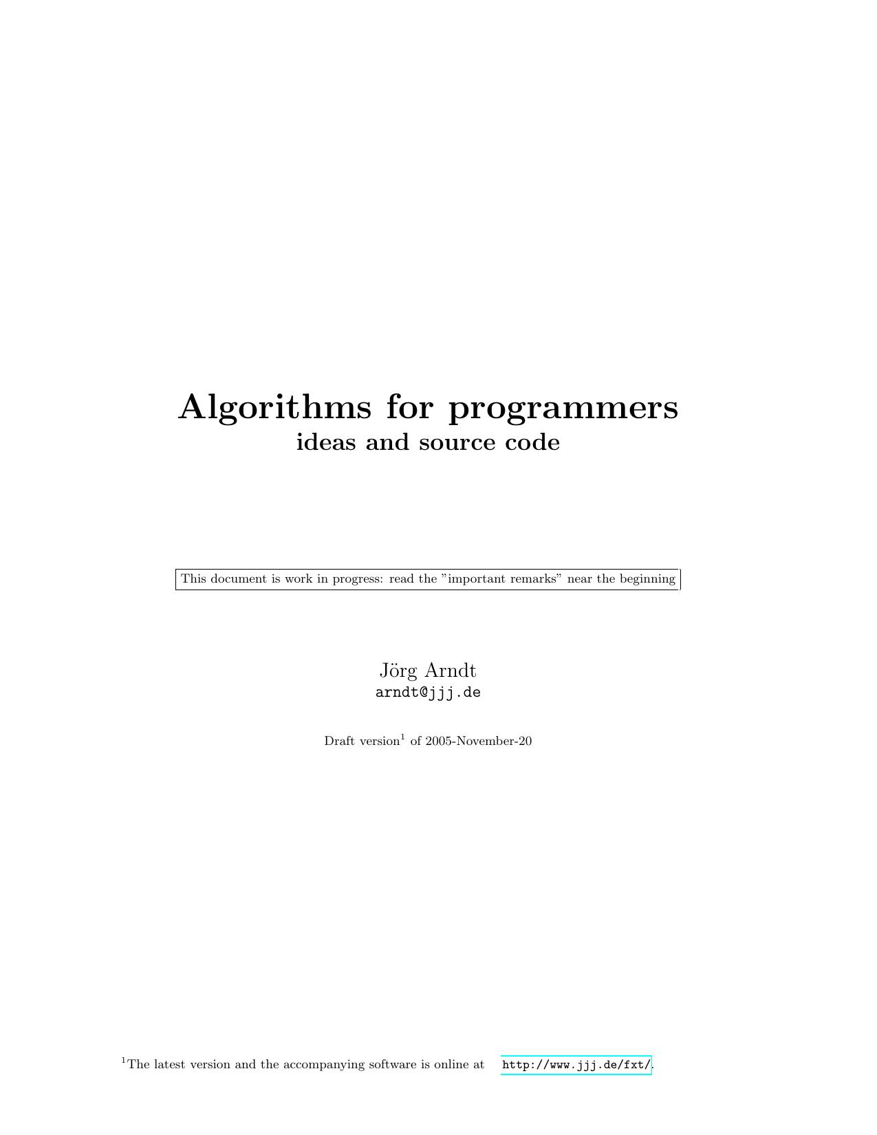 Algorithms for programmers