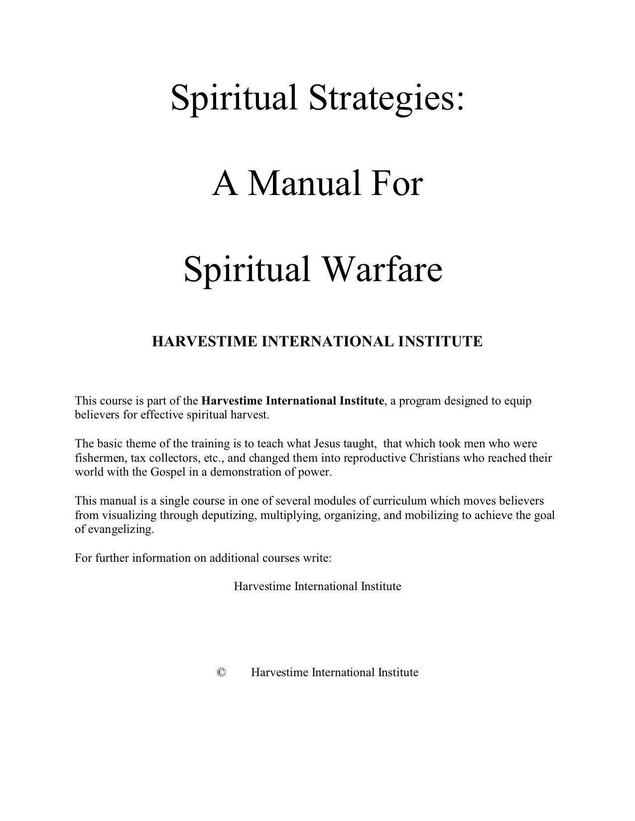 Full Text on Spiritual warfare
