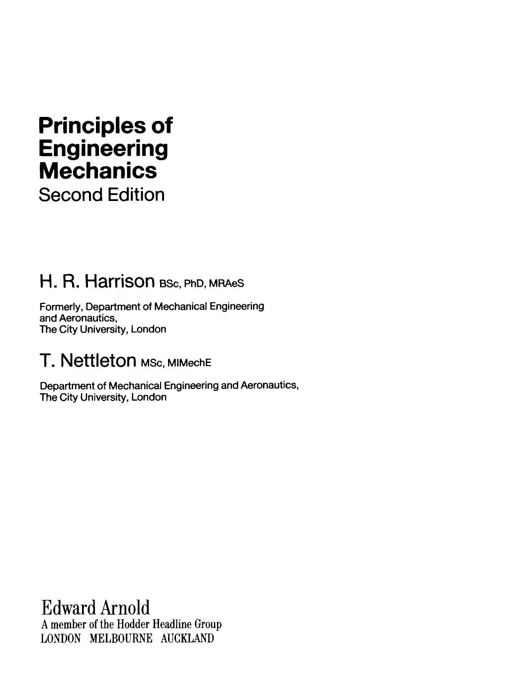Principles of Engineering Mechanics (Second Edition)